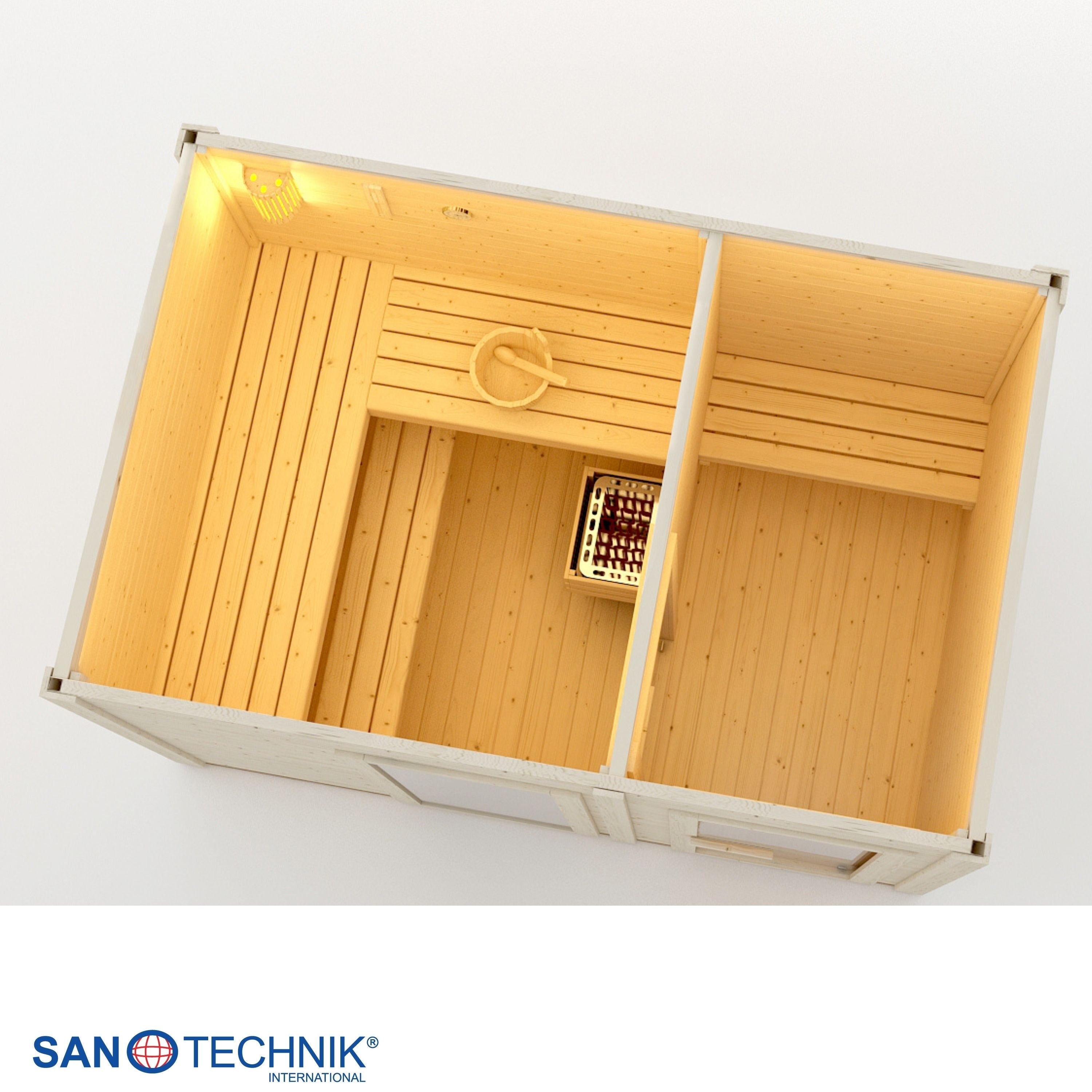 Sanotechnik - VAASA Außensauna für 4-5 Personen 310x230x219,5 cm