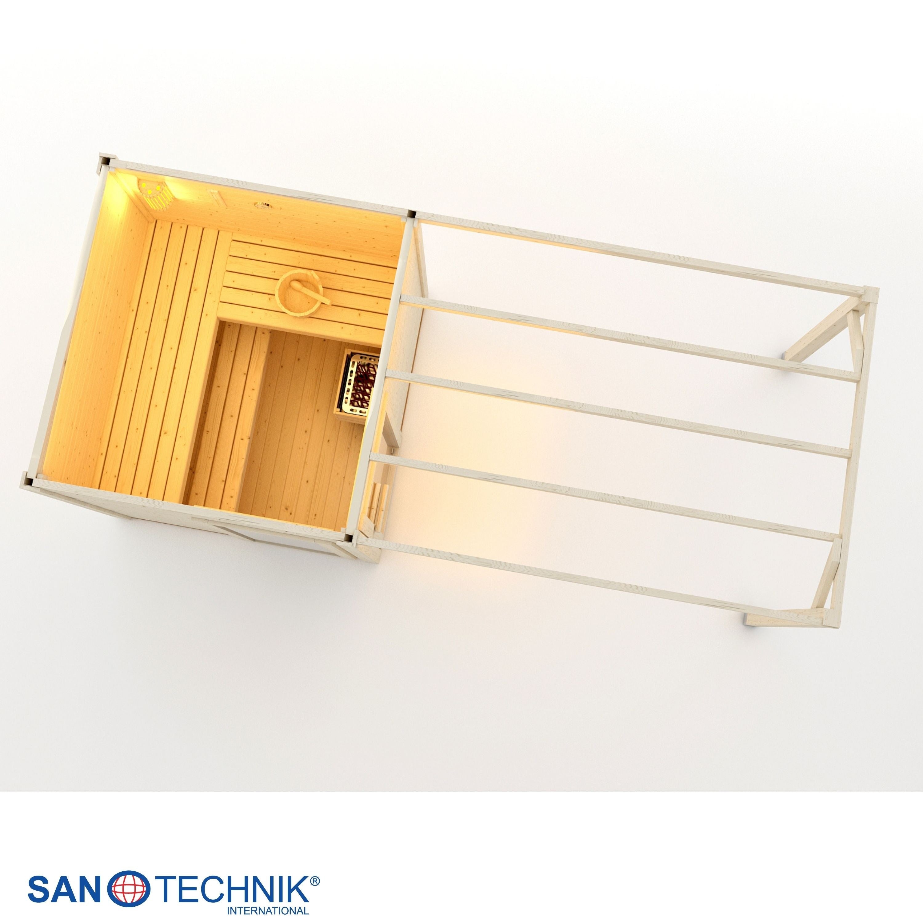 Sanotechnik - RAUMA Außensauna für 4-5 Personen 460 x 230 x 219,5 cm