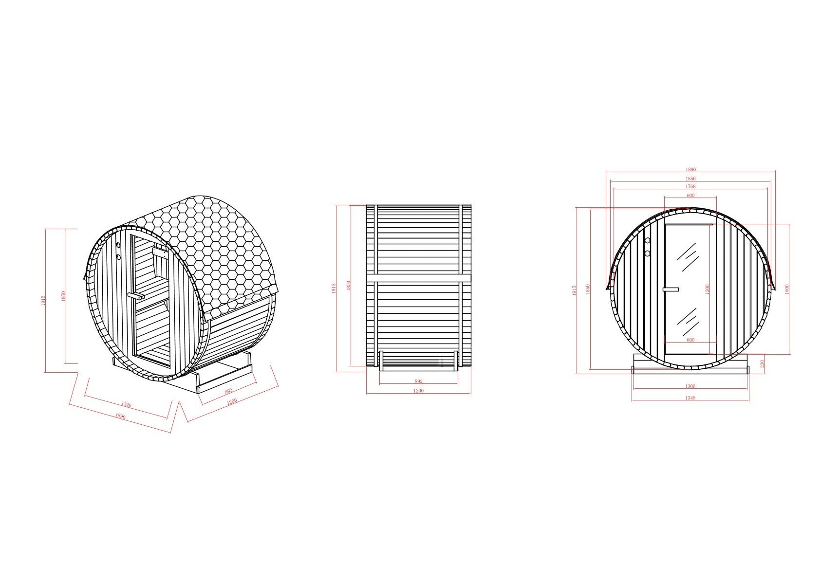 Outdoor Fasssauna TROMSÖ M