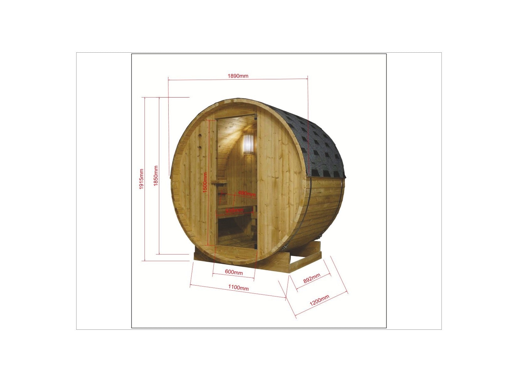 Outdoor Fasssauna TROMSÖ M