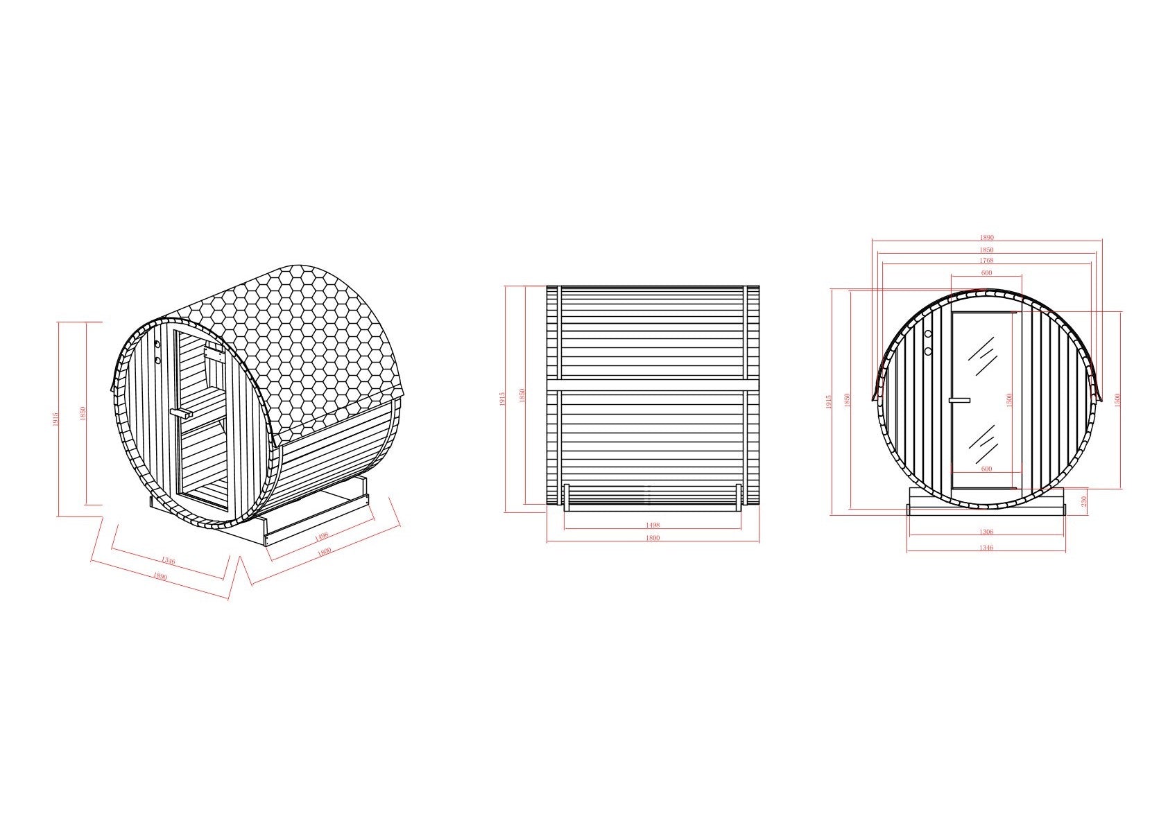 Outdoor Fasssauna TROMSÖ L