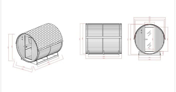 Outdoor Fasssauna TROMSÖ XL