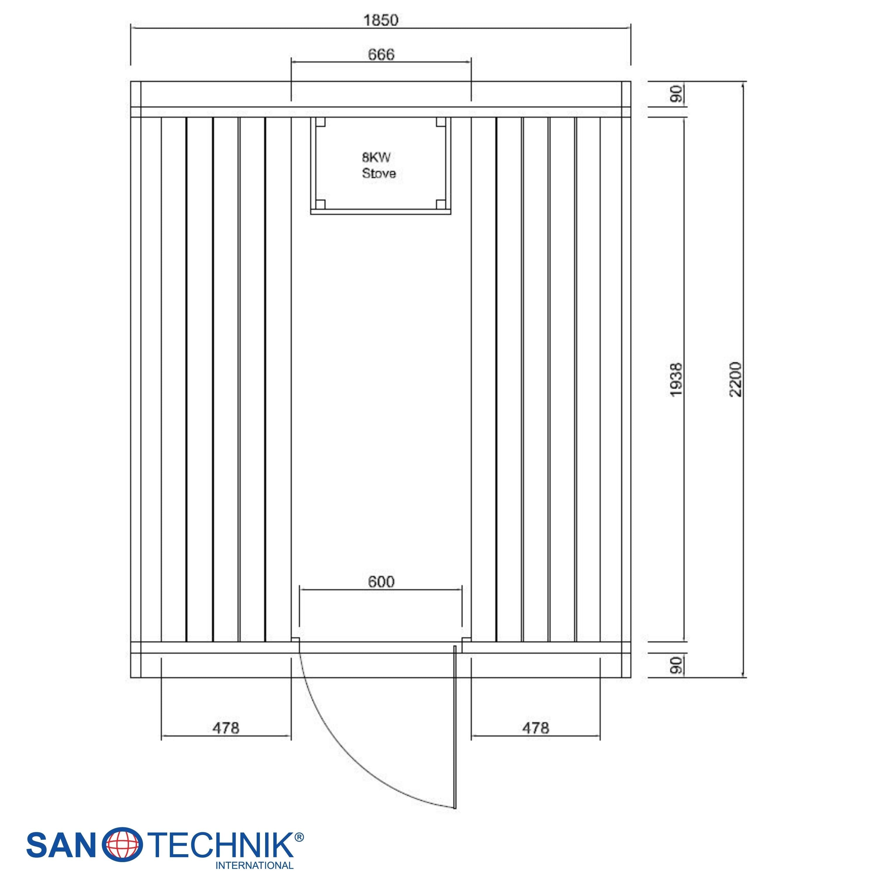 Sanotechnik - TROMSÖ XL Außensauna für 6 Personen 189x220x191,5 cm