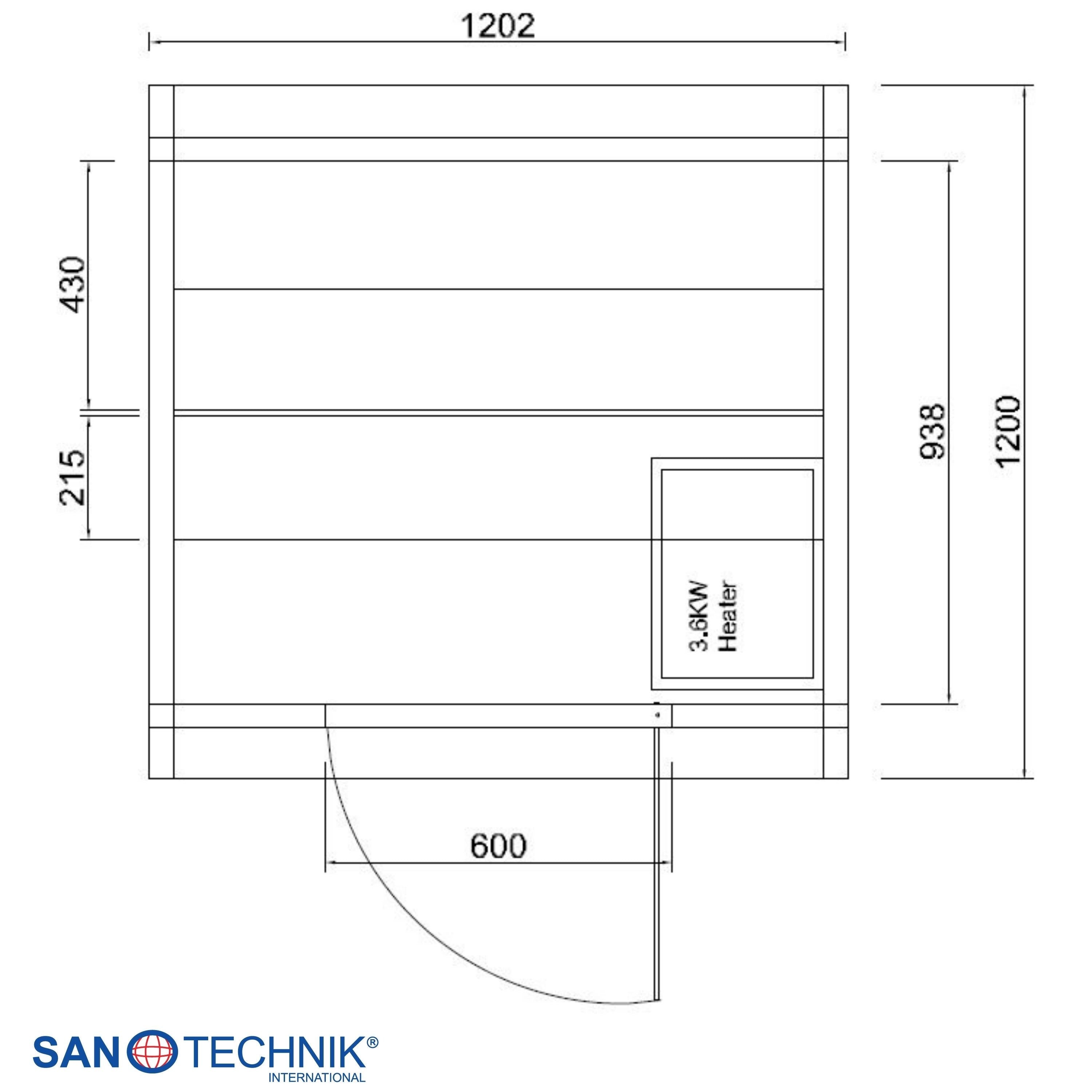 Sanotechnik - LINDHOLM Außensauna für 1-2 Personen 128,2x120x194 cm