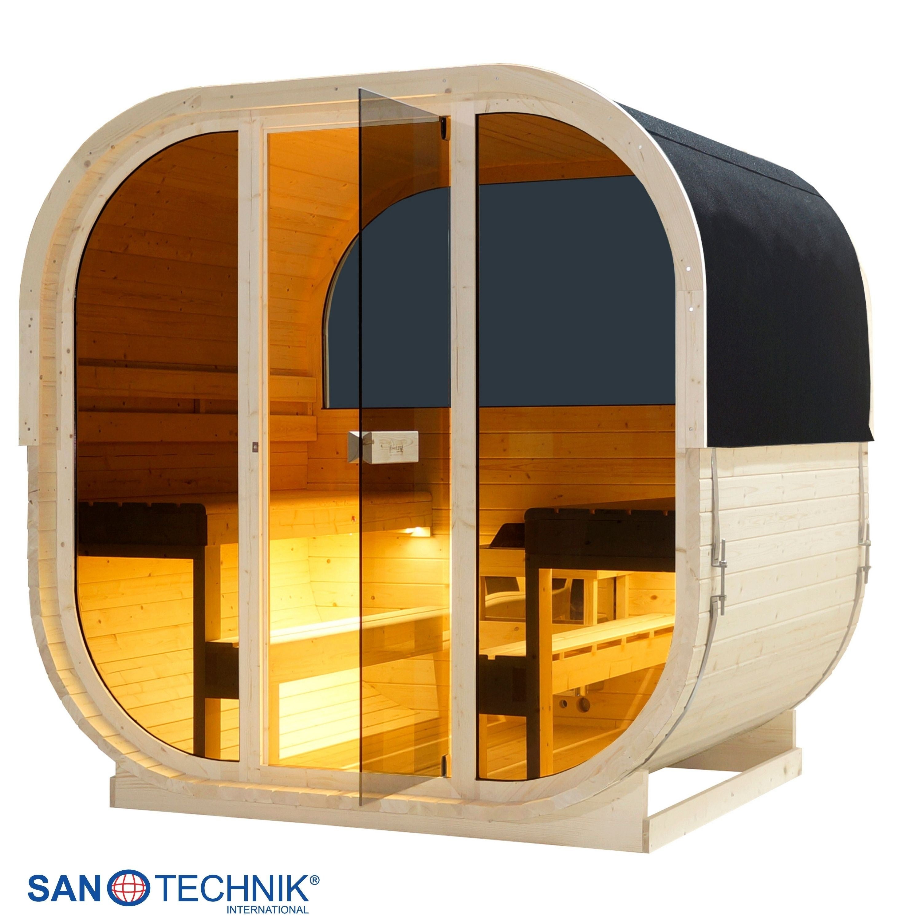 Sanotechnik - HANKO Außensauna für 6 Personen 210x180x210 cm