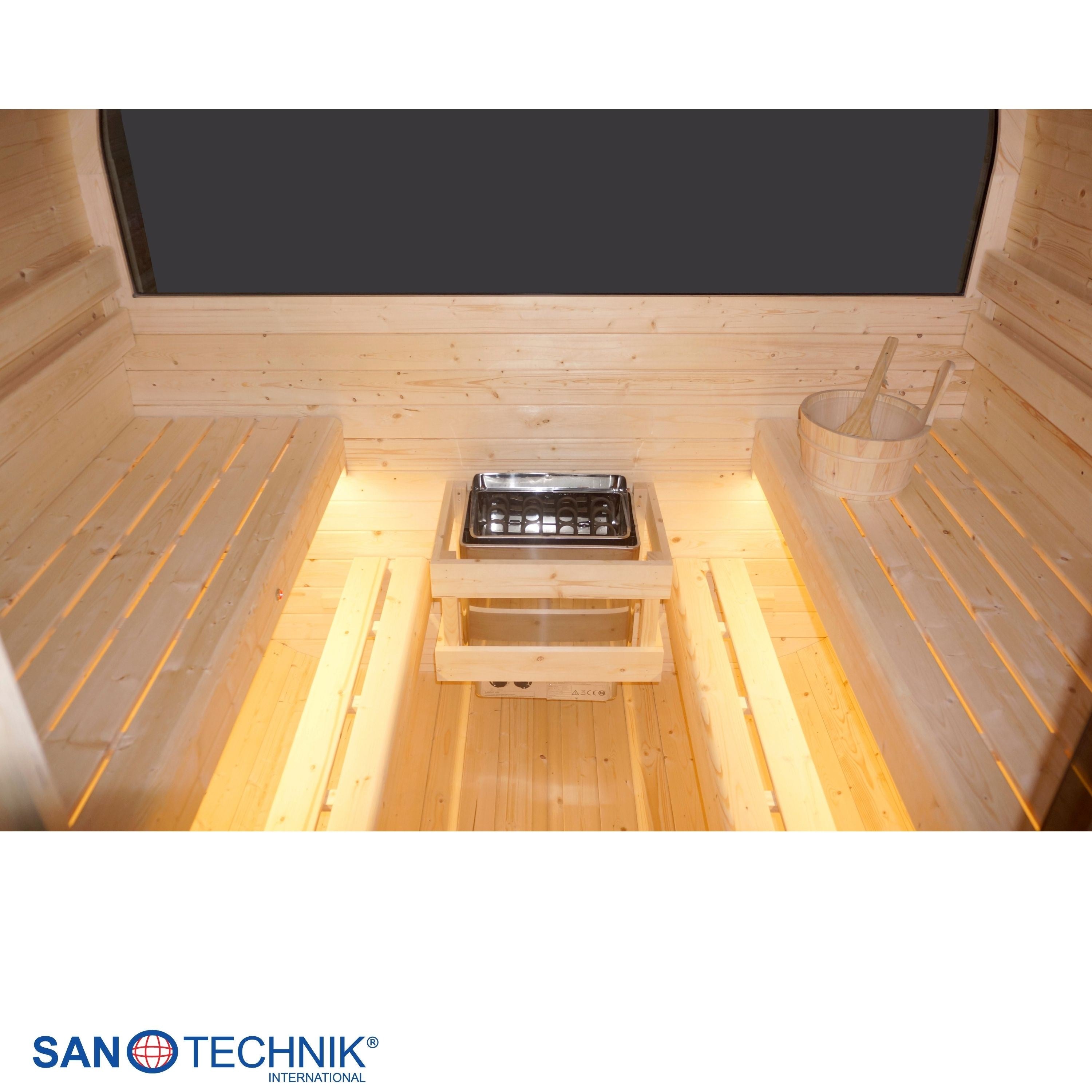 Sanotechnik - HANKO Außensauna für 6 Personen 210x180x210 cm