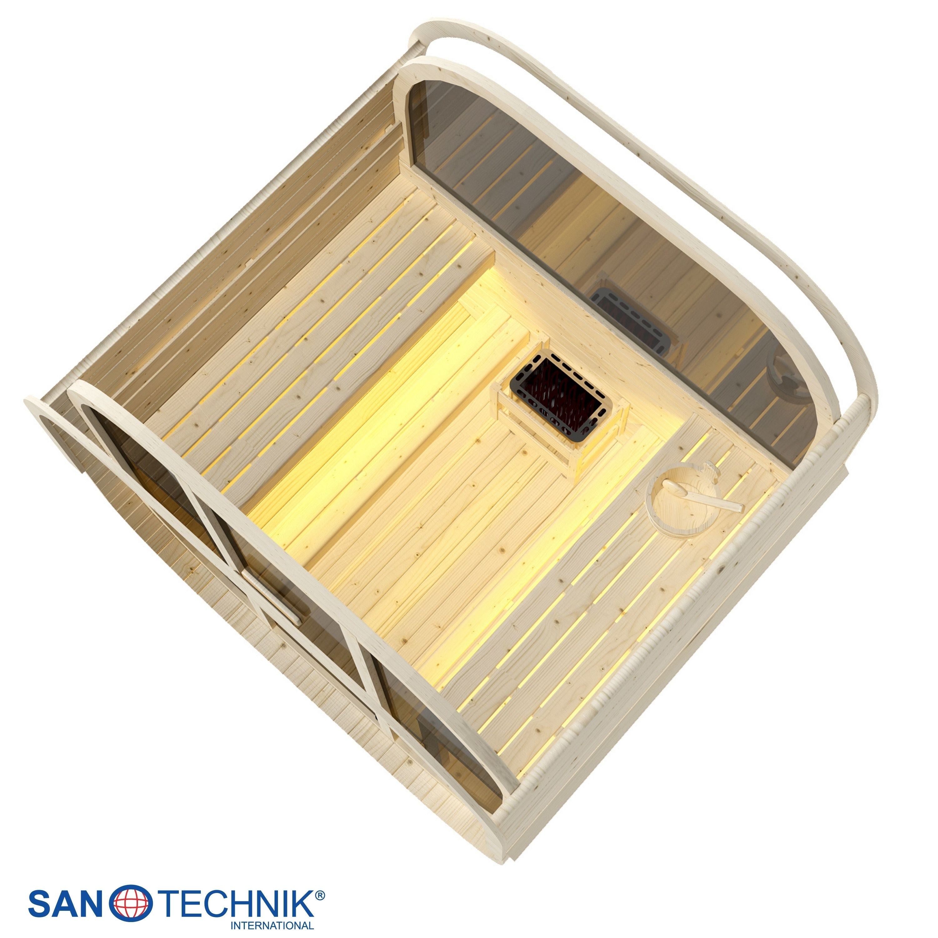 Sanotechnik - HANKO Außensauna für 6 Personen 210x180x210 cm