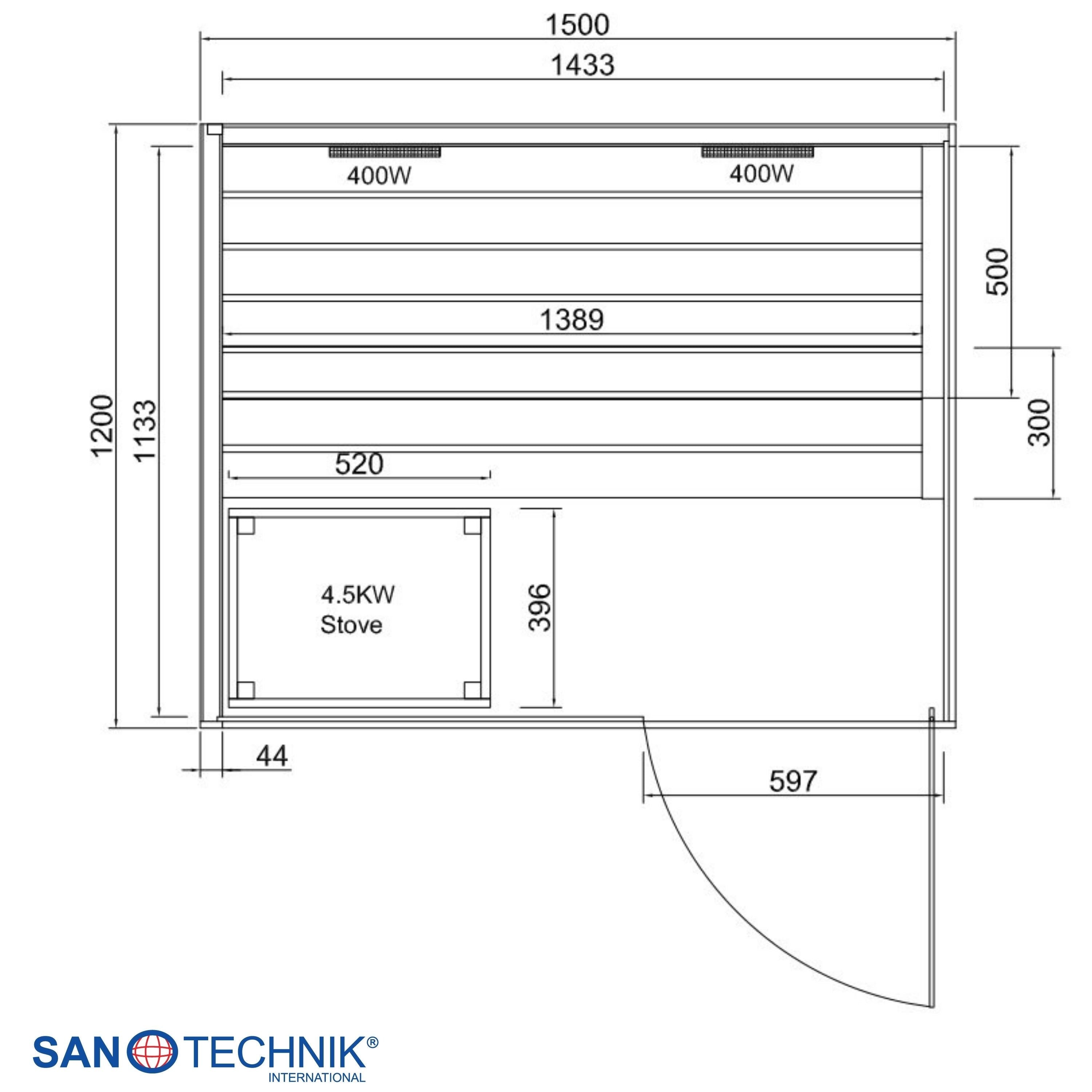 Sanotechnik - KOTKA Sauna+Infrarotkabine für 4-5 Personen 200x150x190 cm