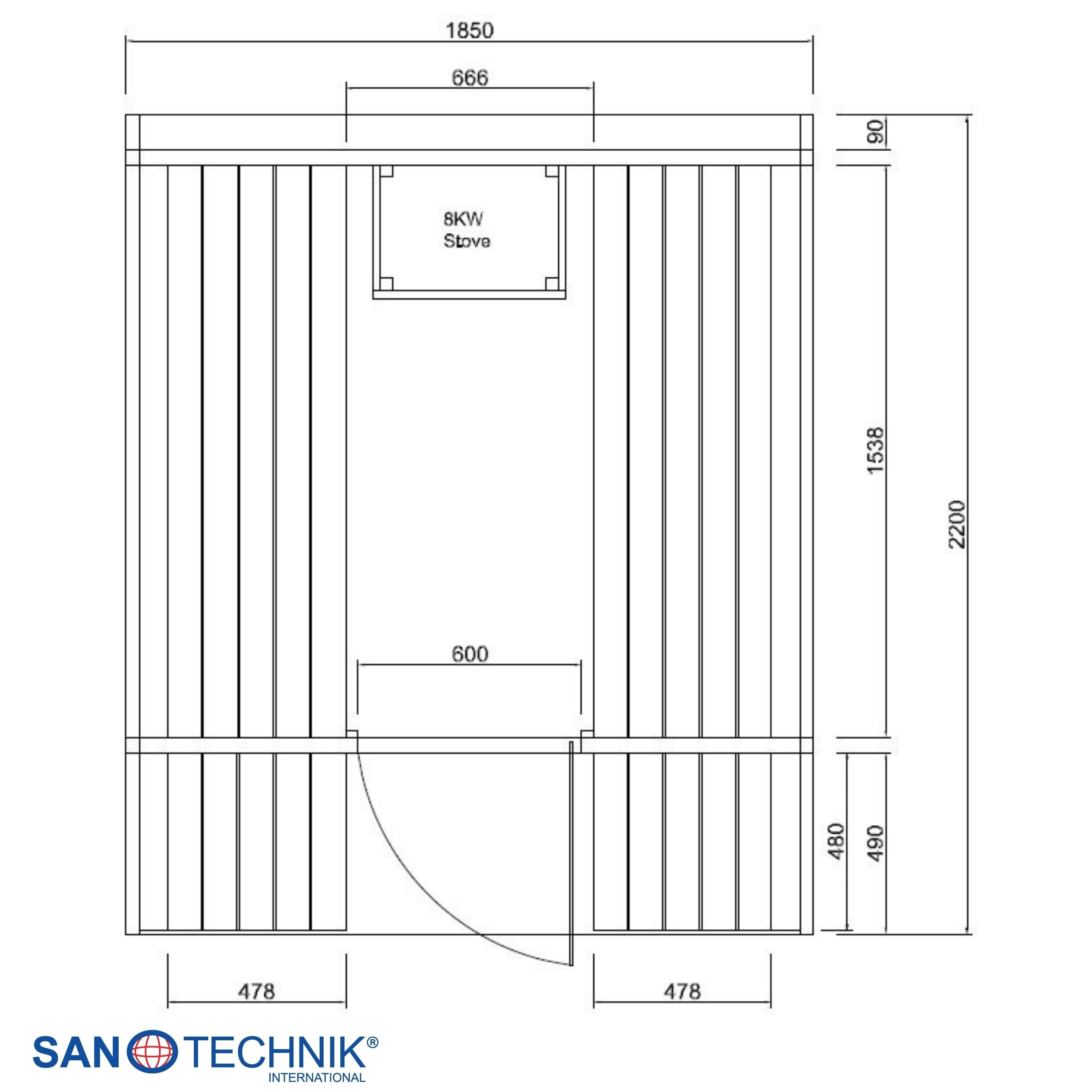 Sanotechnik - BERGEN Außensauna für 4 Personen 189x220x191,5 cm