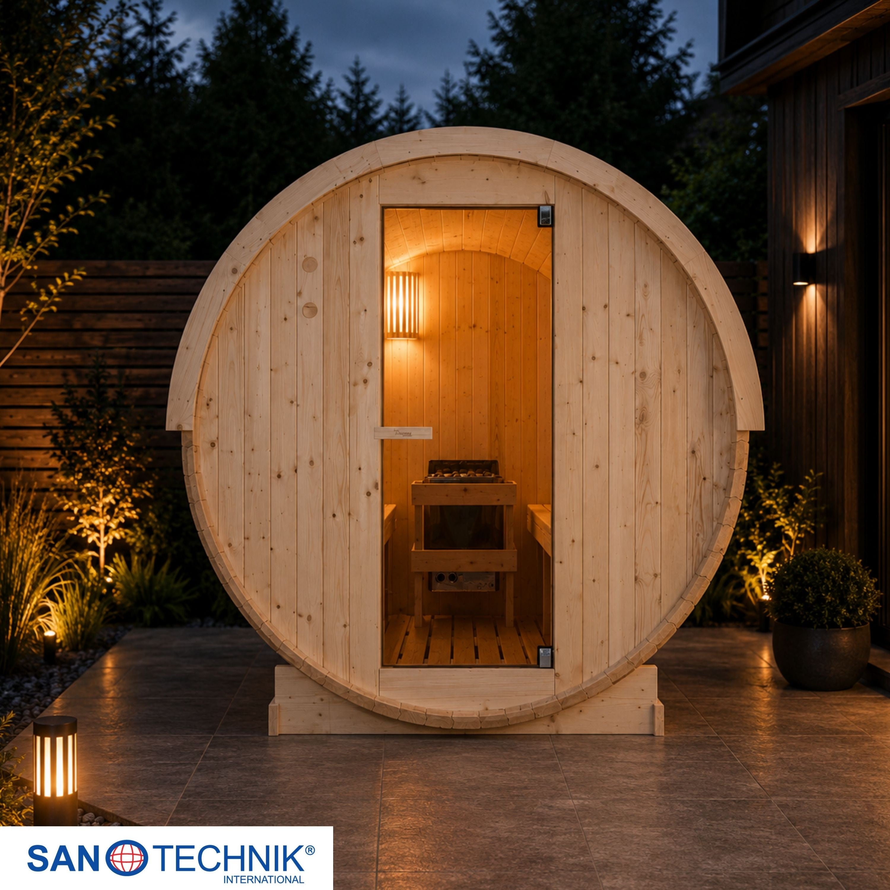 Sanotechnik - NYBORG M Außensauna für 4 Personen 194,2x204,9x194,9  cm