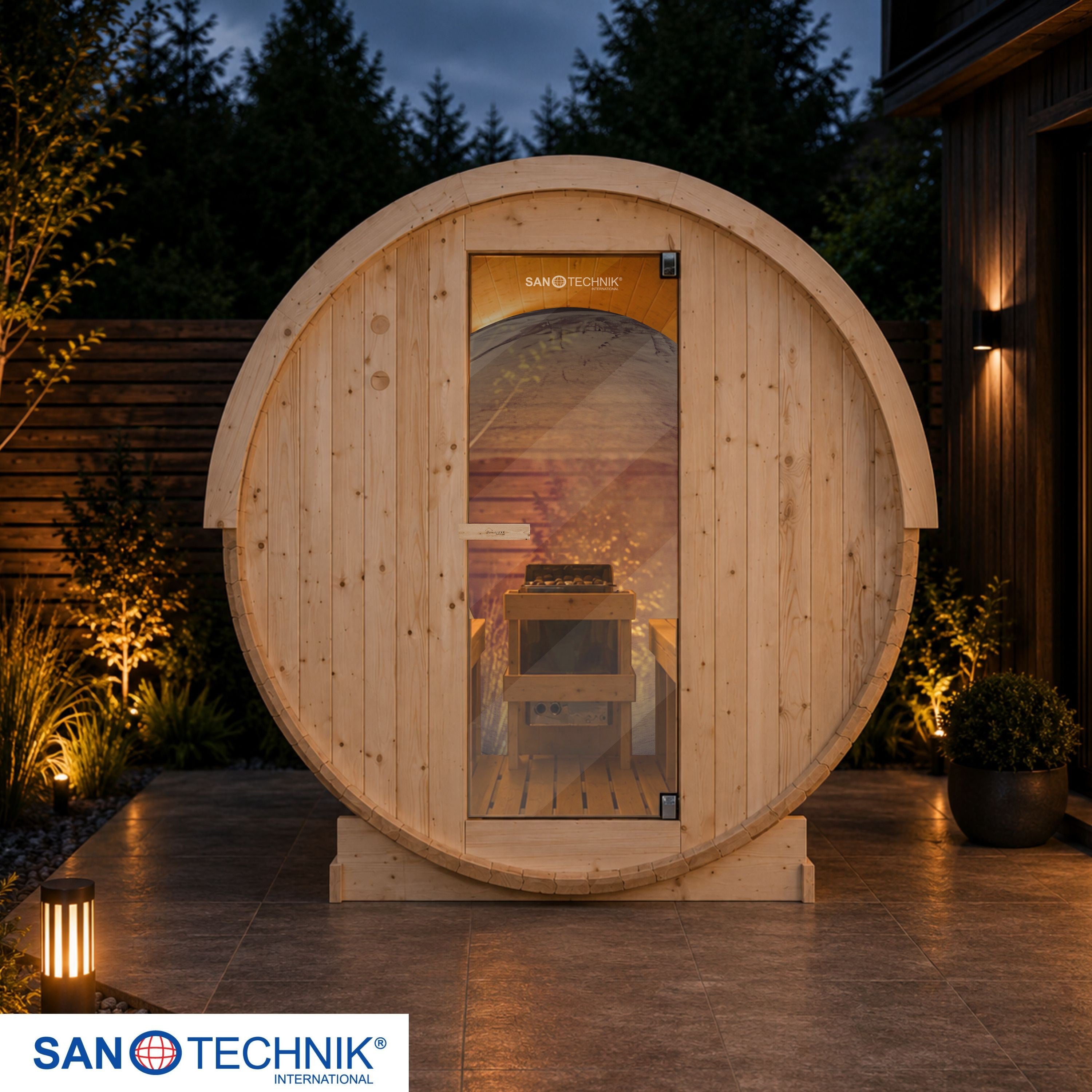 Sanotechnik - NYBORG M Außensauna für 4 Personen 194,2x204,9x194,9  cm
