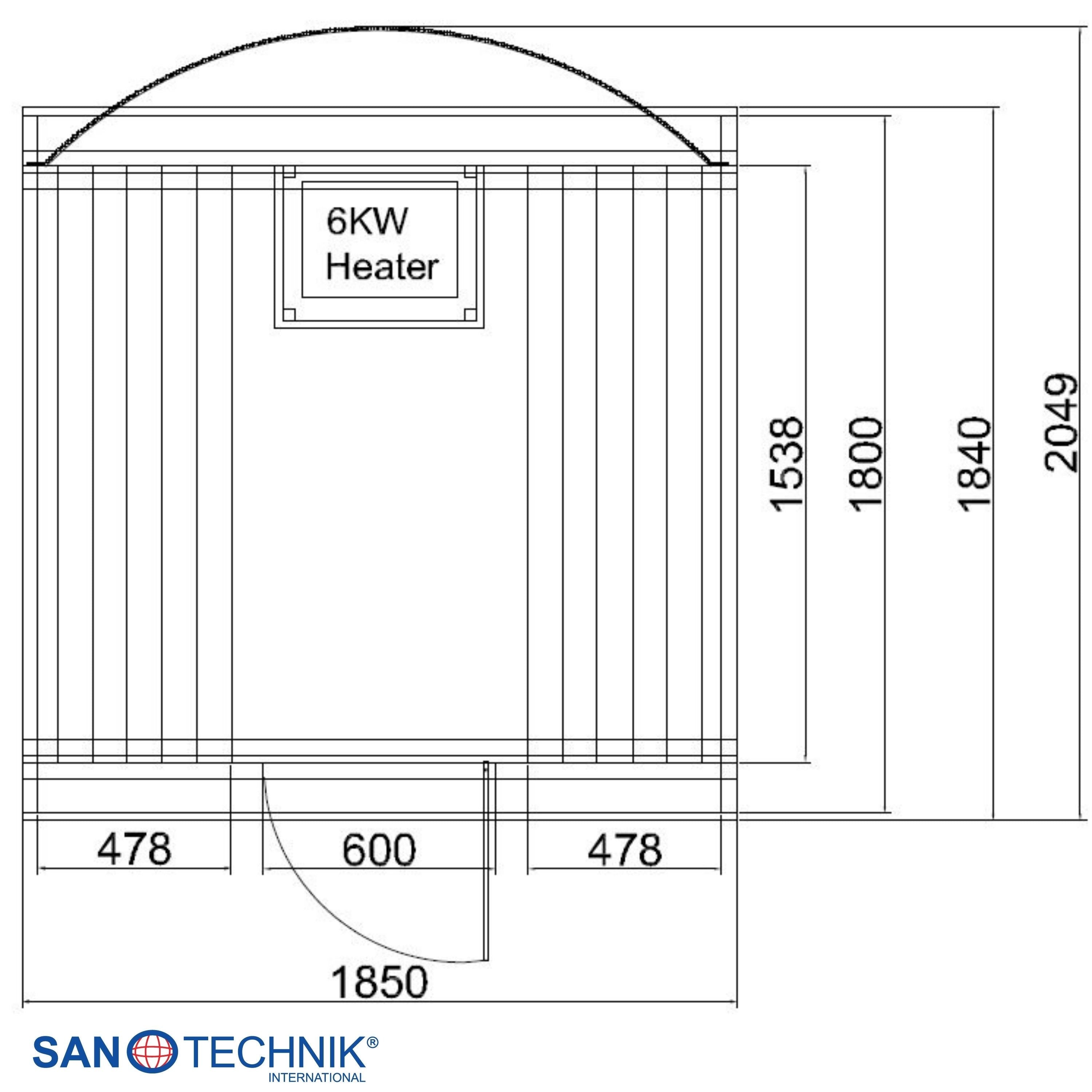 Sanotechnik - NYBORG M Außensauna für 4 Personen 194,2x204,9x194,9  cm