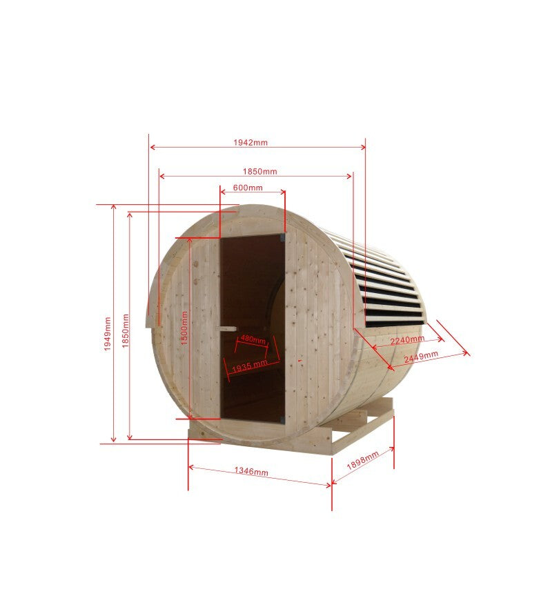 Sanotechnik - NYBORG L Außensauna für 6 Personen 194,2x244,9x194,9 cm