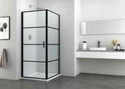 Sanotechnik - Fixglas 90cm schwarz matt 88,5-90x195cm