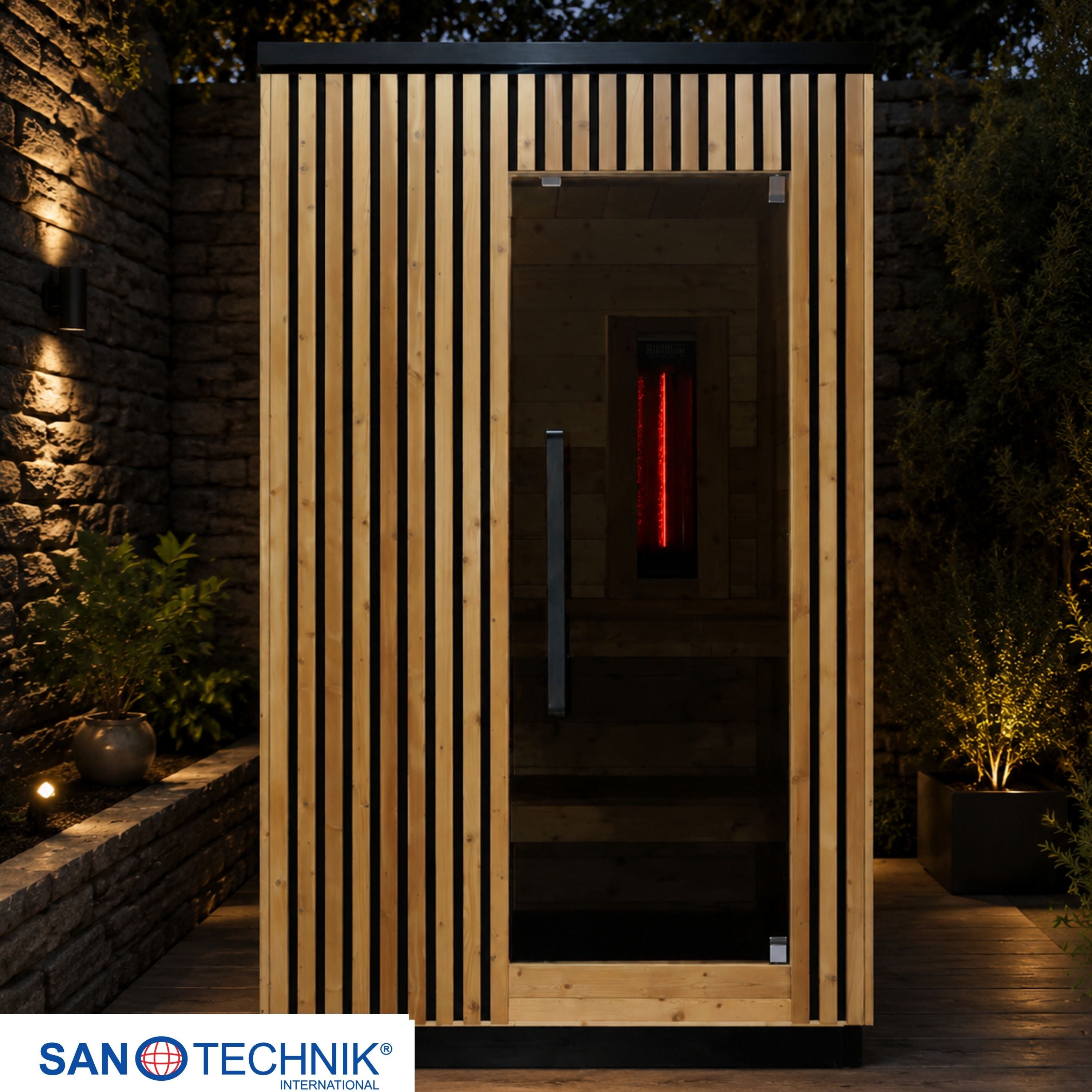 Sanotechnik - TRONDHEIM S - Außensauna + Infrarotkabine für 2 personen 131,2x134,6x220,0 cm