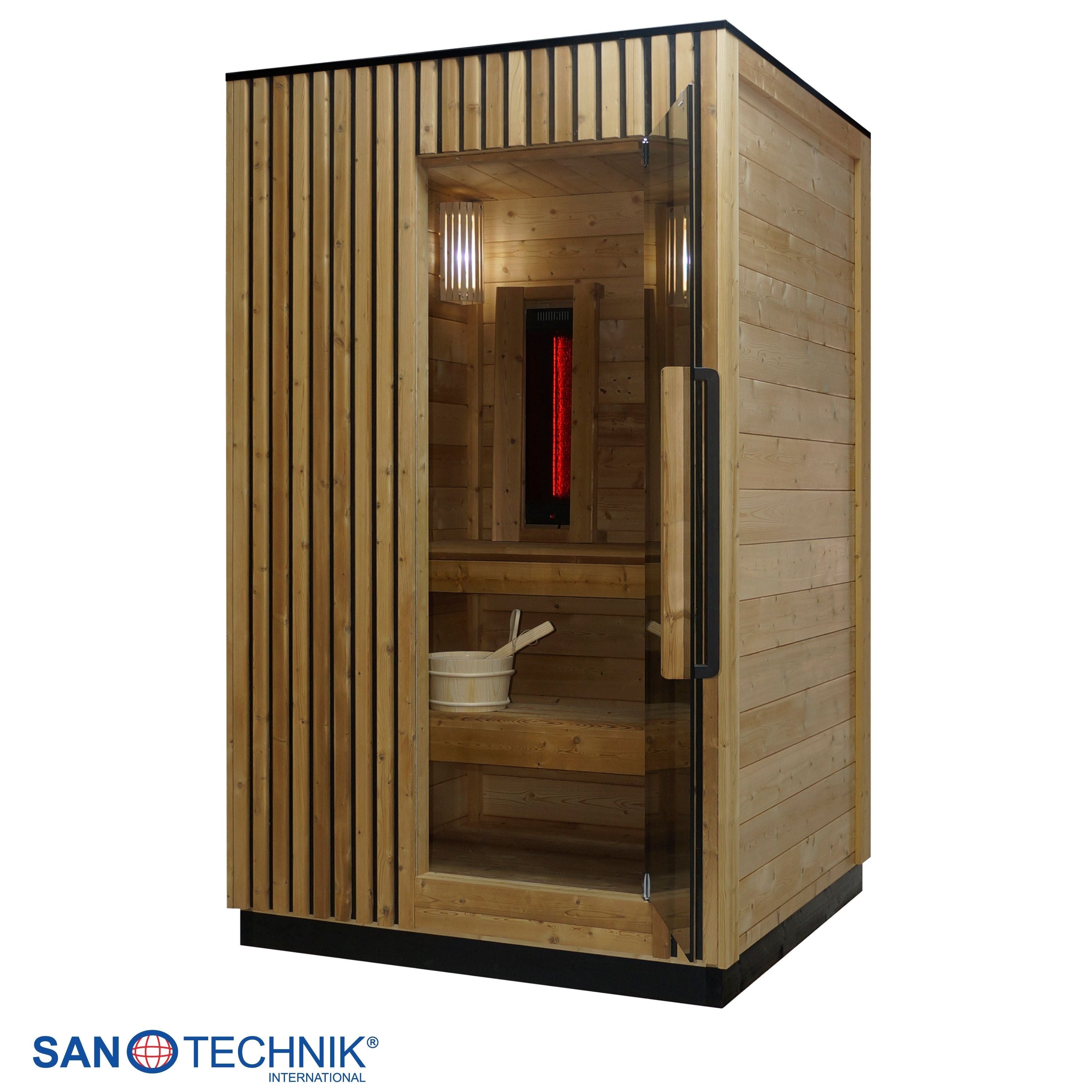Sanotechnik - TRONDHEIM S - Außensauna + Infrarotkabine für 2 personen 131,2x134,6x220,0 cm