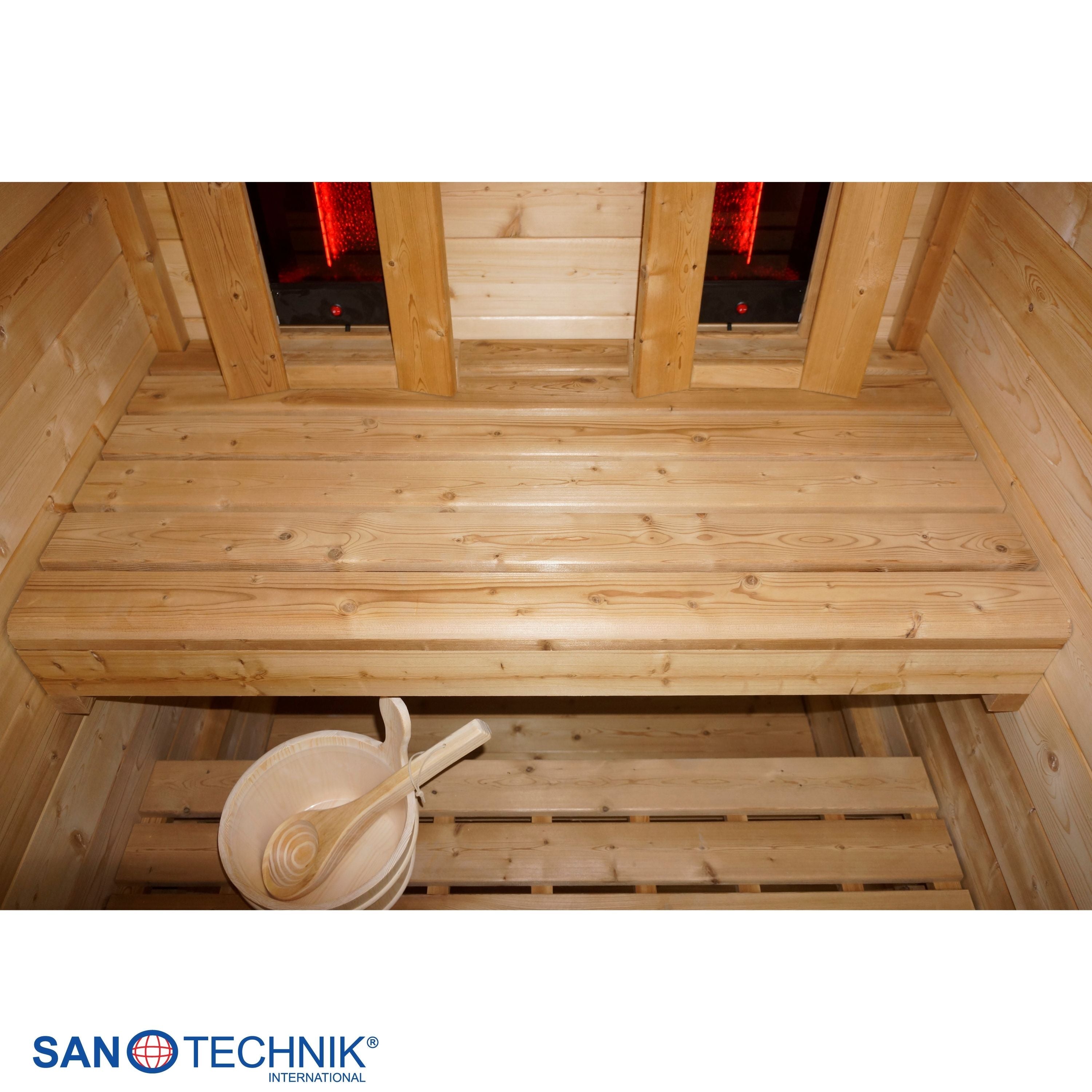 Sanotechnik - TRONDHEIM S - Außensauna + Infrarotkabine für 2 personen 131,2x134,6x220,0 cm