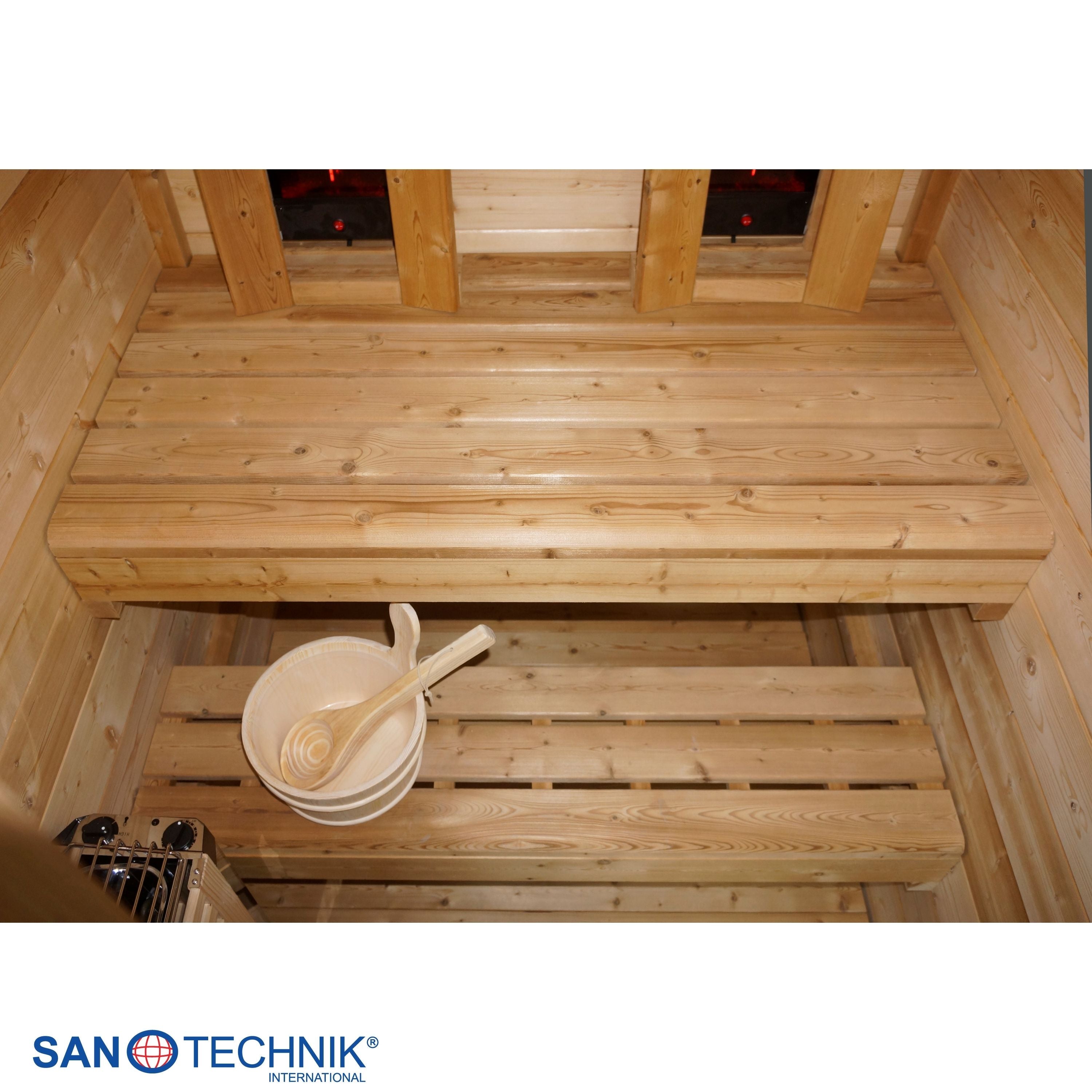 Sanotechnik - TRONDHEIM S - Außensauna + Infrarotkabine für 2 personen 131,2x134,6x220,0 cm