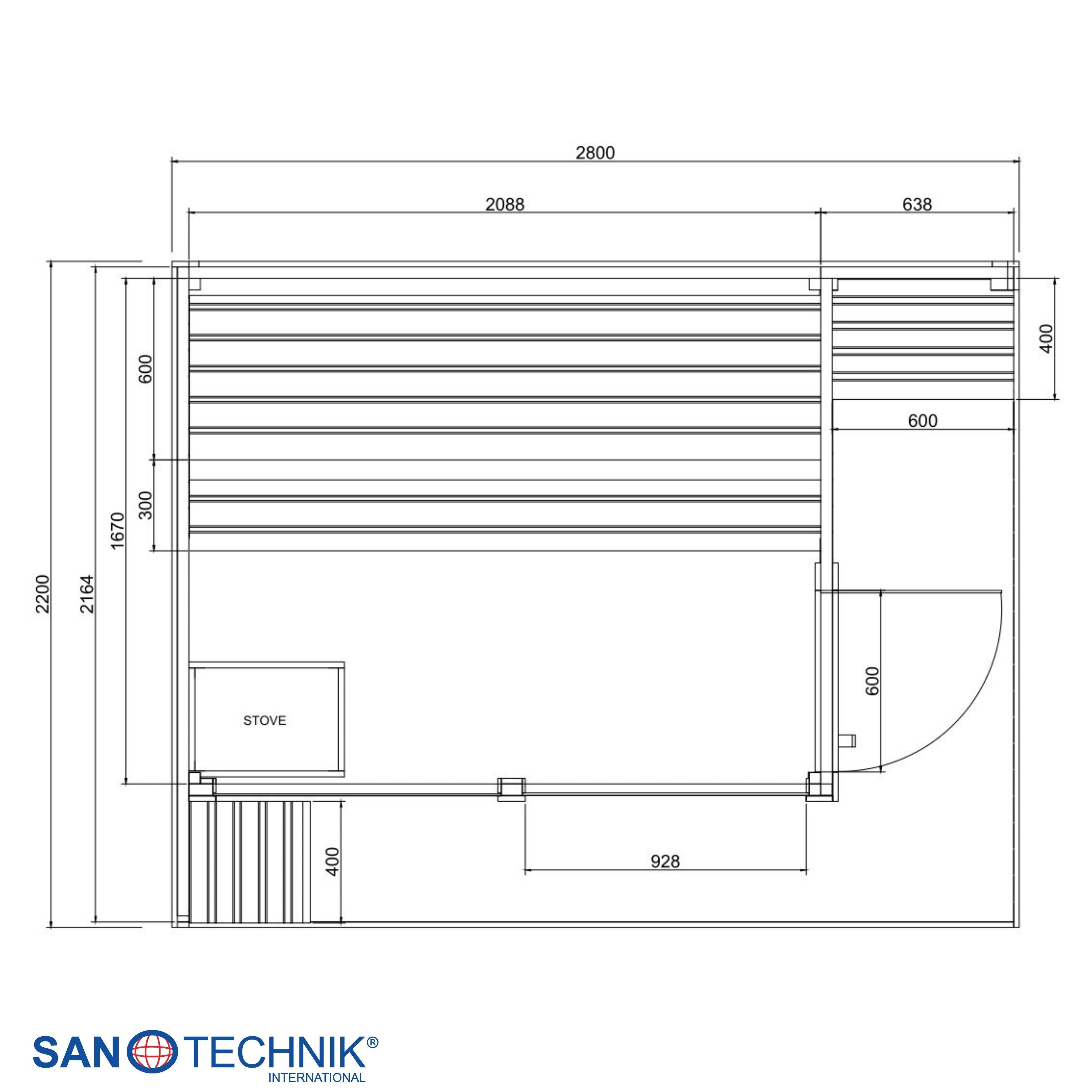 Sanotechnik - NORA XL - Außensauna für 4-5 personen 280,0x220,0x220,0 cm