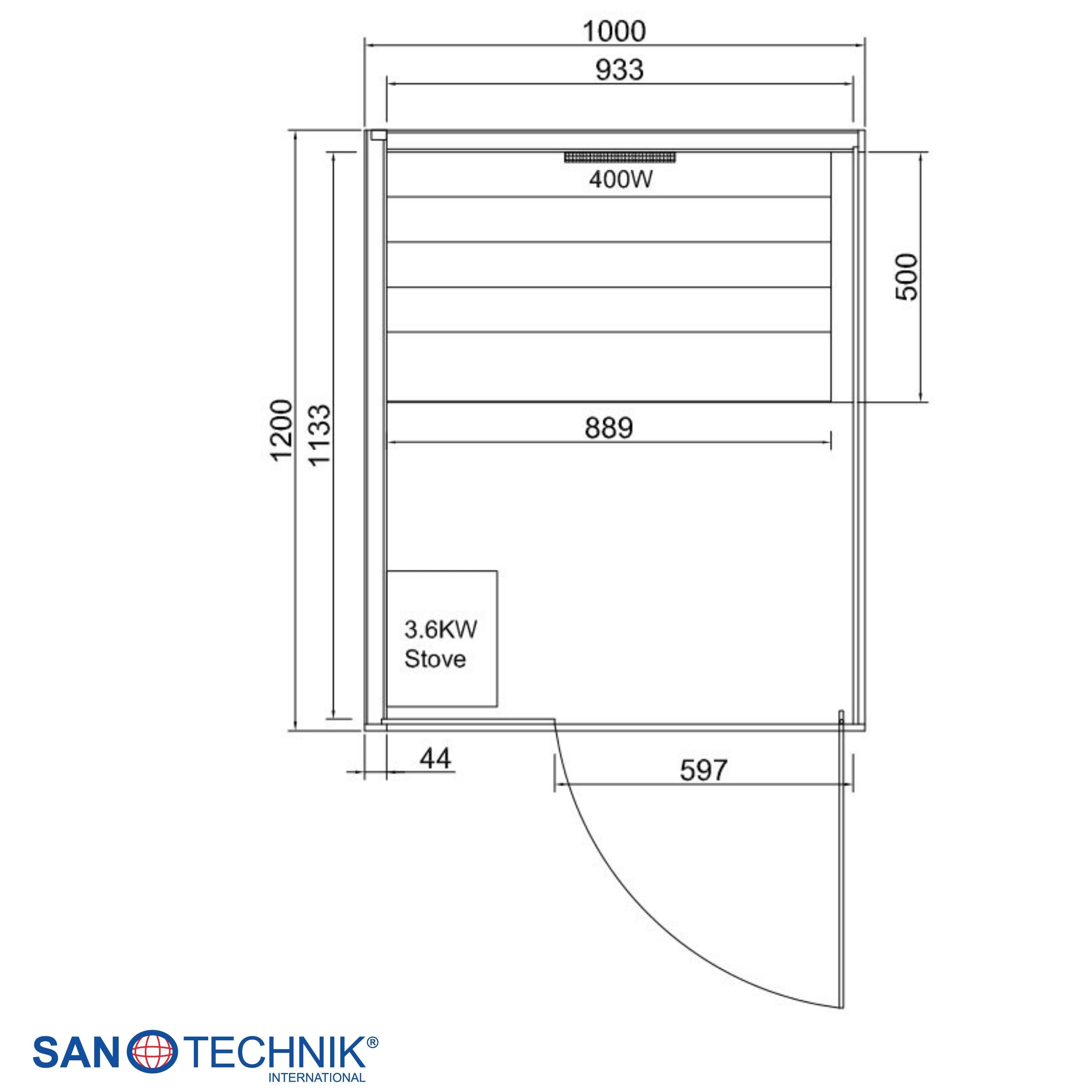 Sanotechnik - GLACIER S Sauna + Infrarotkabine für 1 Person 100x120x200 cm