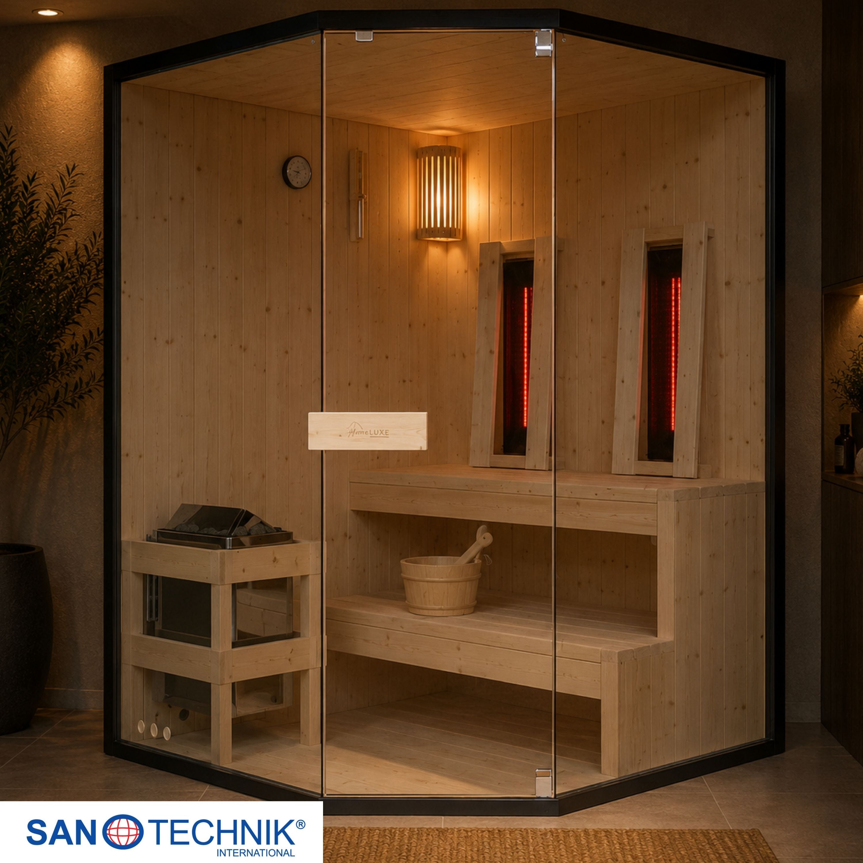 Sanotechnik - GLACIER XL Sauna + Infrarotkabine für 2-3 Personen 150x150x200 cm