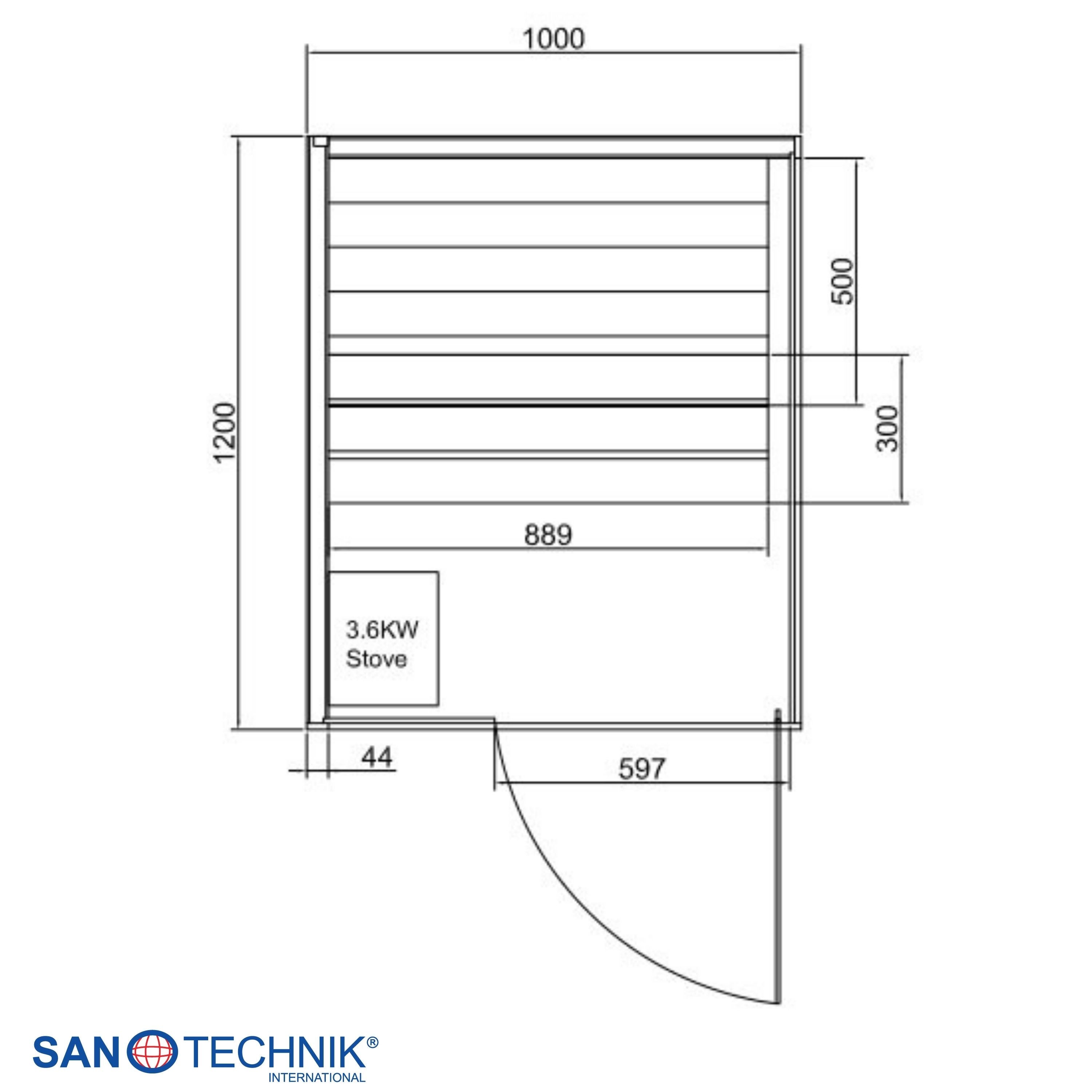 Sanotechnik - FALUN S Sauna für 1 Person 100x120x200 cm