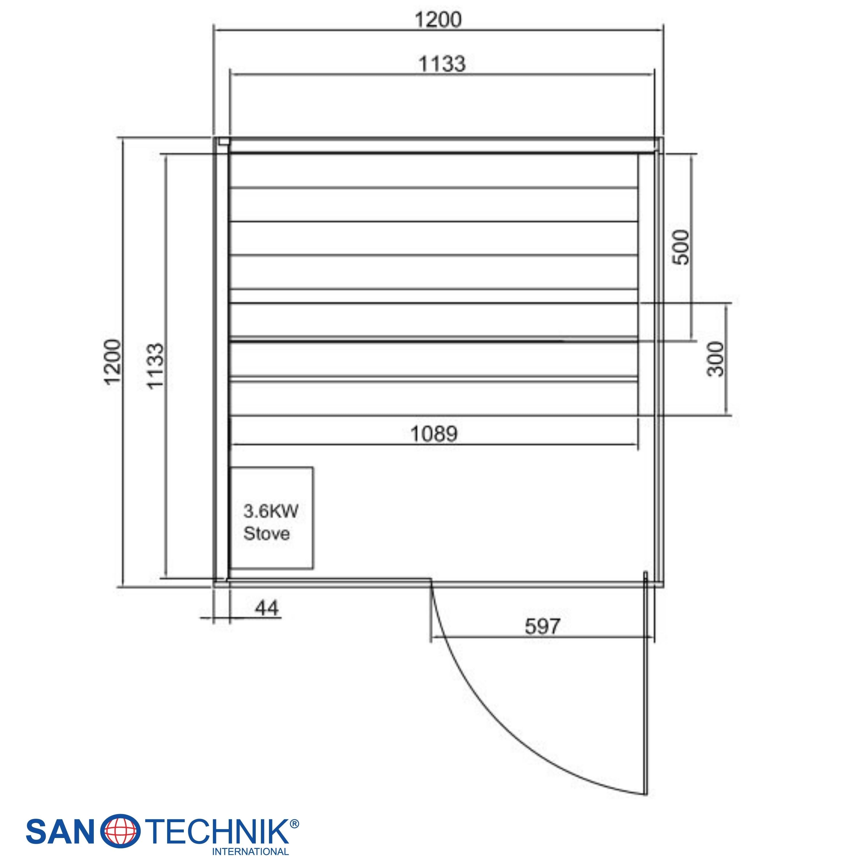 Sanotechnik - FALUN M Sauna für 2 Personen 120x120x200 cm