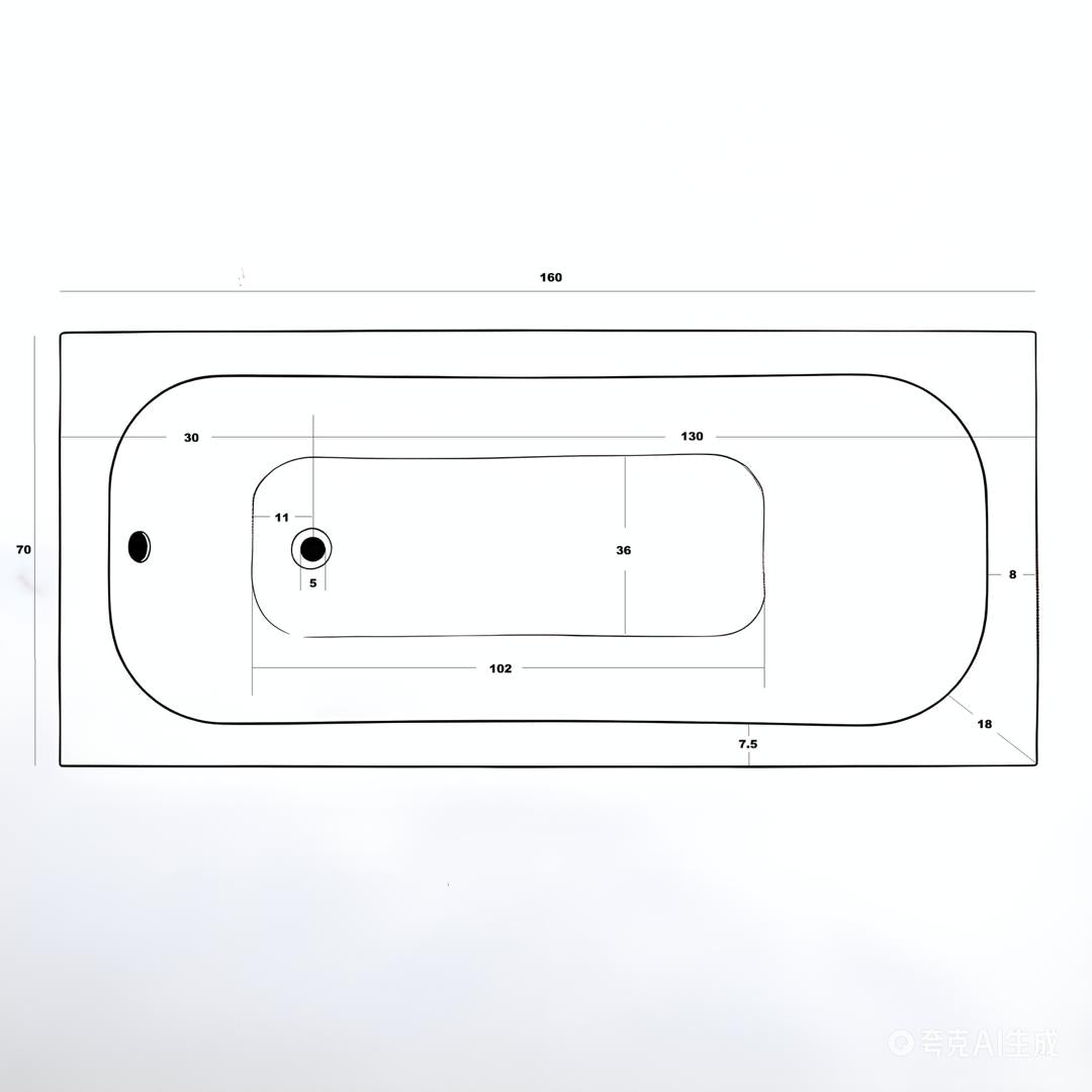 Sanotechnik - Körperformwanne STAR 160x70x38,5 cm