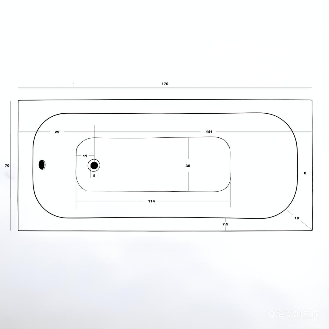Sanotechnik - Körperformwanne STAR 170x70x38,5 cm