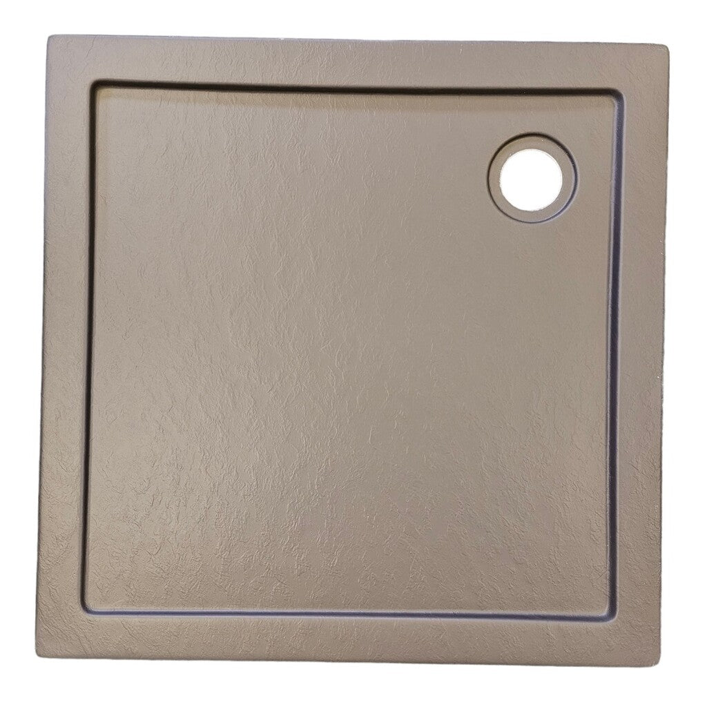 Sanotechnik - Eck-Brausetasse 90x90x4cm Steineffekt grau