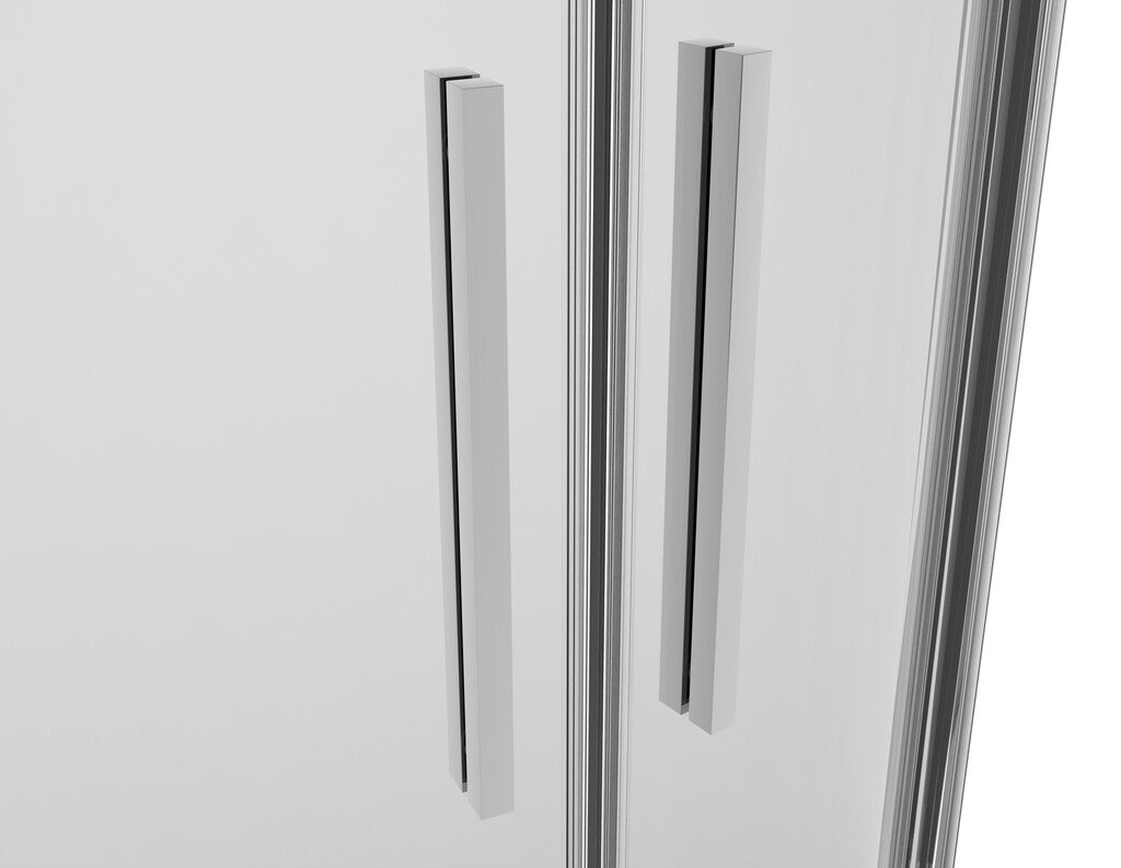 Sanotechnik - Eck-Duschkabine (Halb) chrome 70x200cm 6mm ESG Easy-Clean