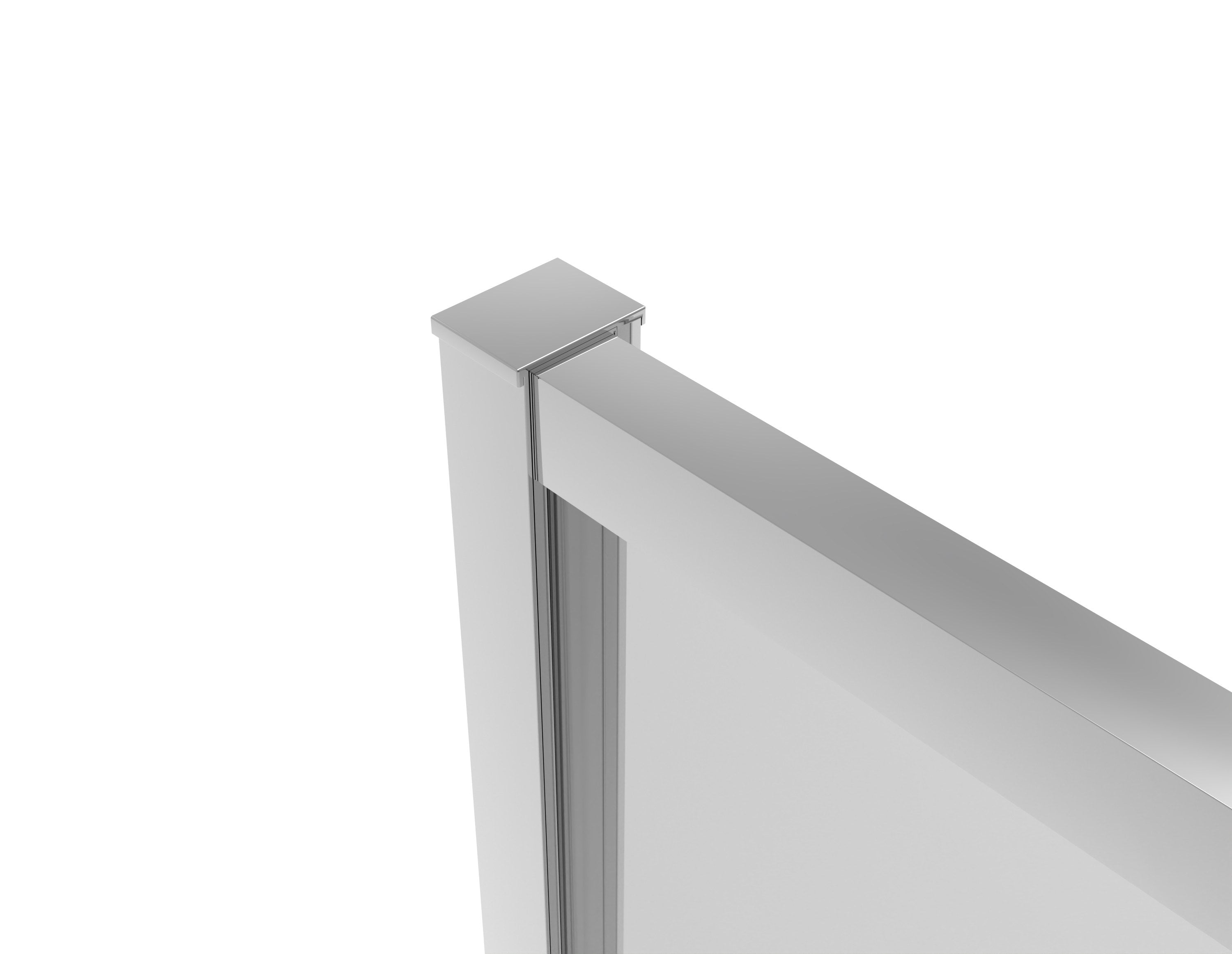 Sanotechnik - Eck-Duschkabine (Halb) chrome 120x200cm 6mm ESG Easy-Clean
