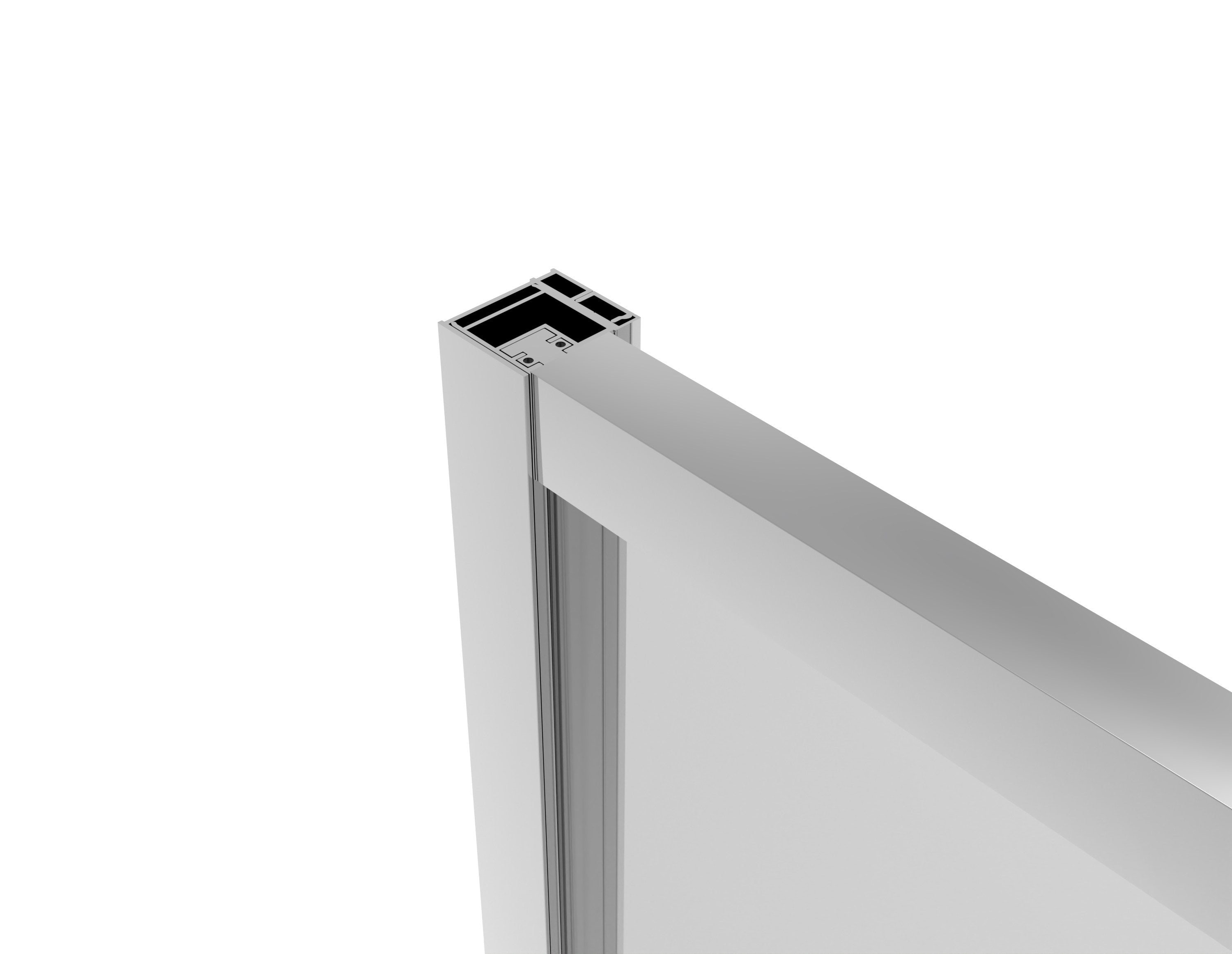 Sanotechnik - Eck-Duschkabine (Halb) chrome 120x200cm 6mm ESG Easy-Clean
