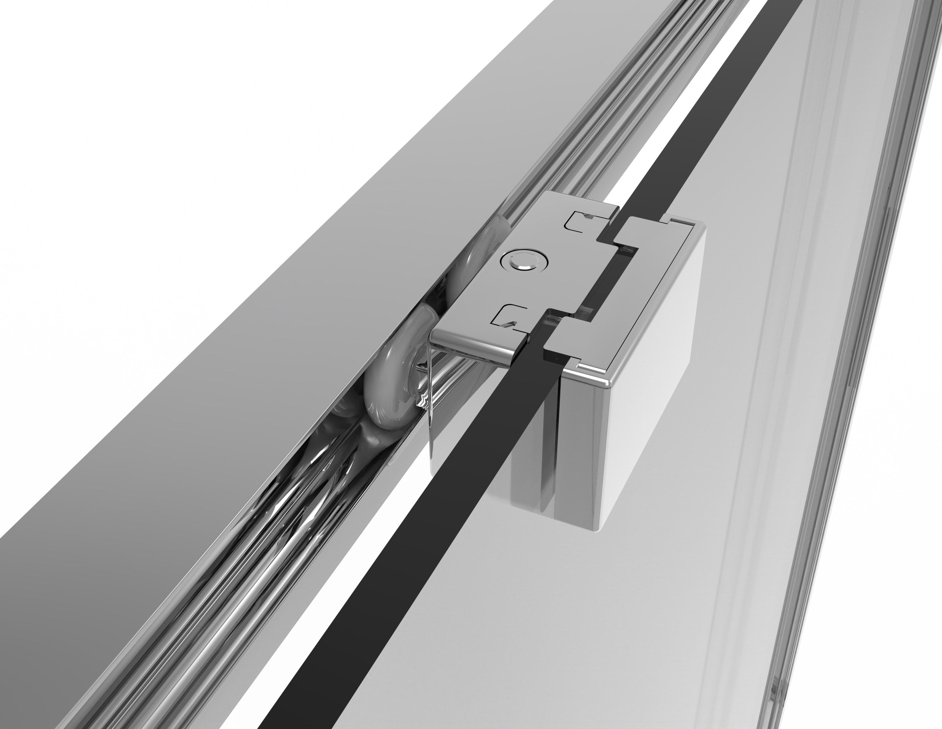 Sanotechnik - Eck-Duschkabine (Halb) chrome 120x200cm 6mm ESG Easy-Clean