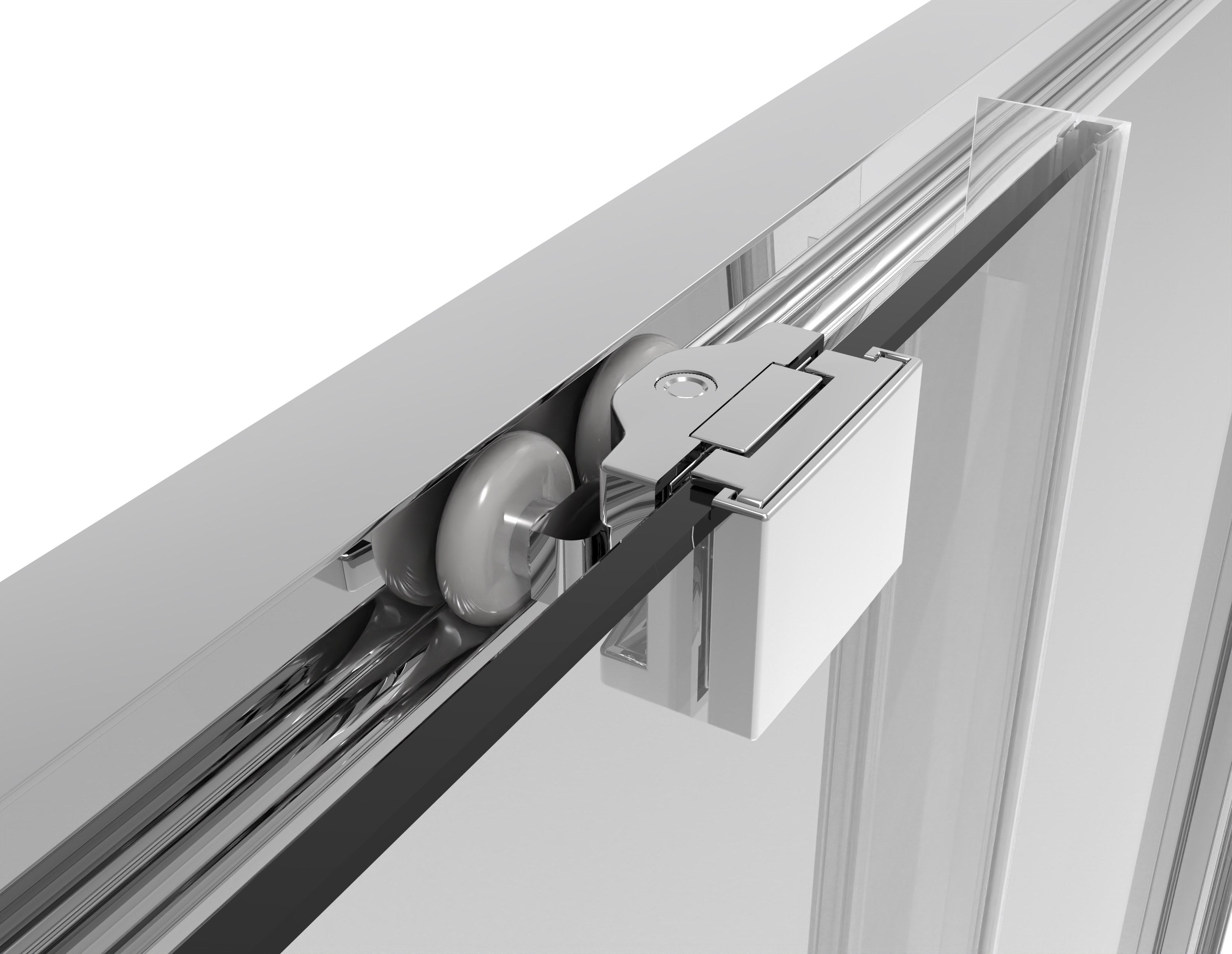 Sanotechnik - Schiebetür chrome 120x200cm 6mm ESG Easy-Clean/Soft-Close