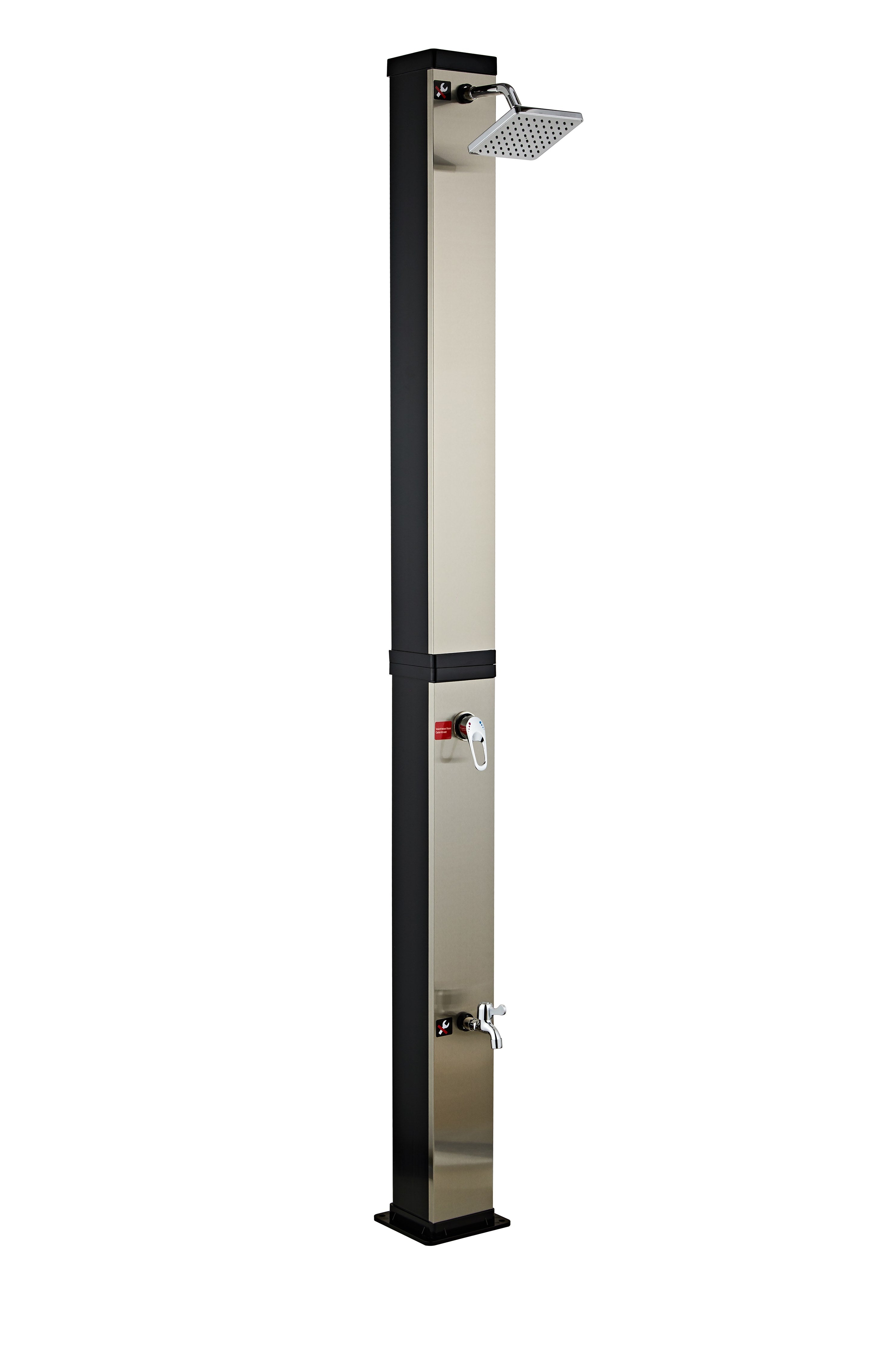 Sanotechnik - Solardusche gebürstetes nickel 40L mit Fuß Dusche