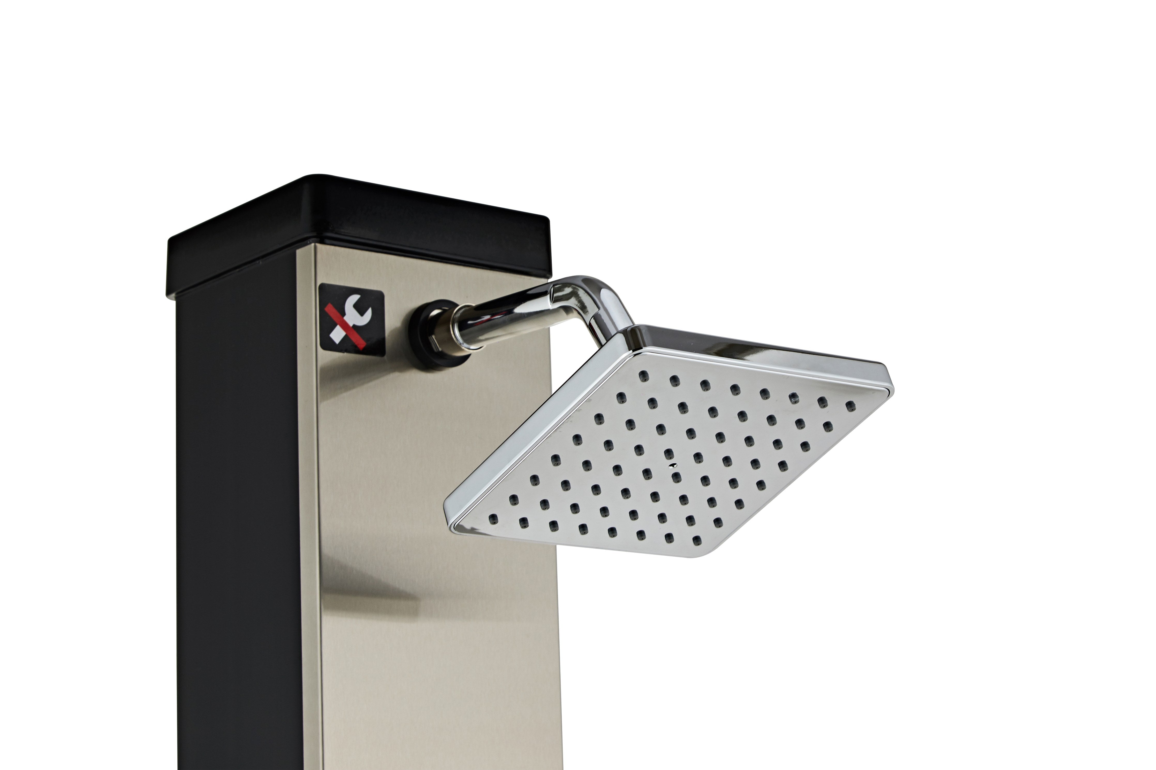 Sanotechnik - Solardusche gebürstetes nickel 40L mit Fuß Dusche