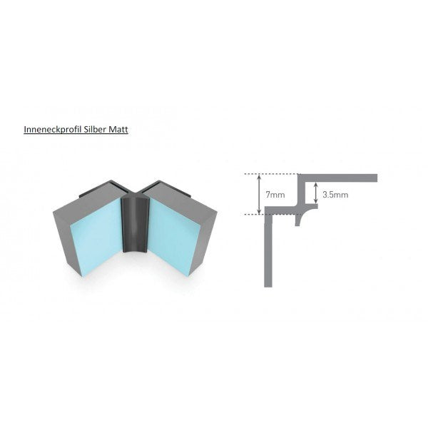 Sanotechnik - SANOWALL INNENECKPROFIL silber matt 255cm