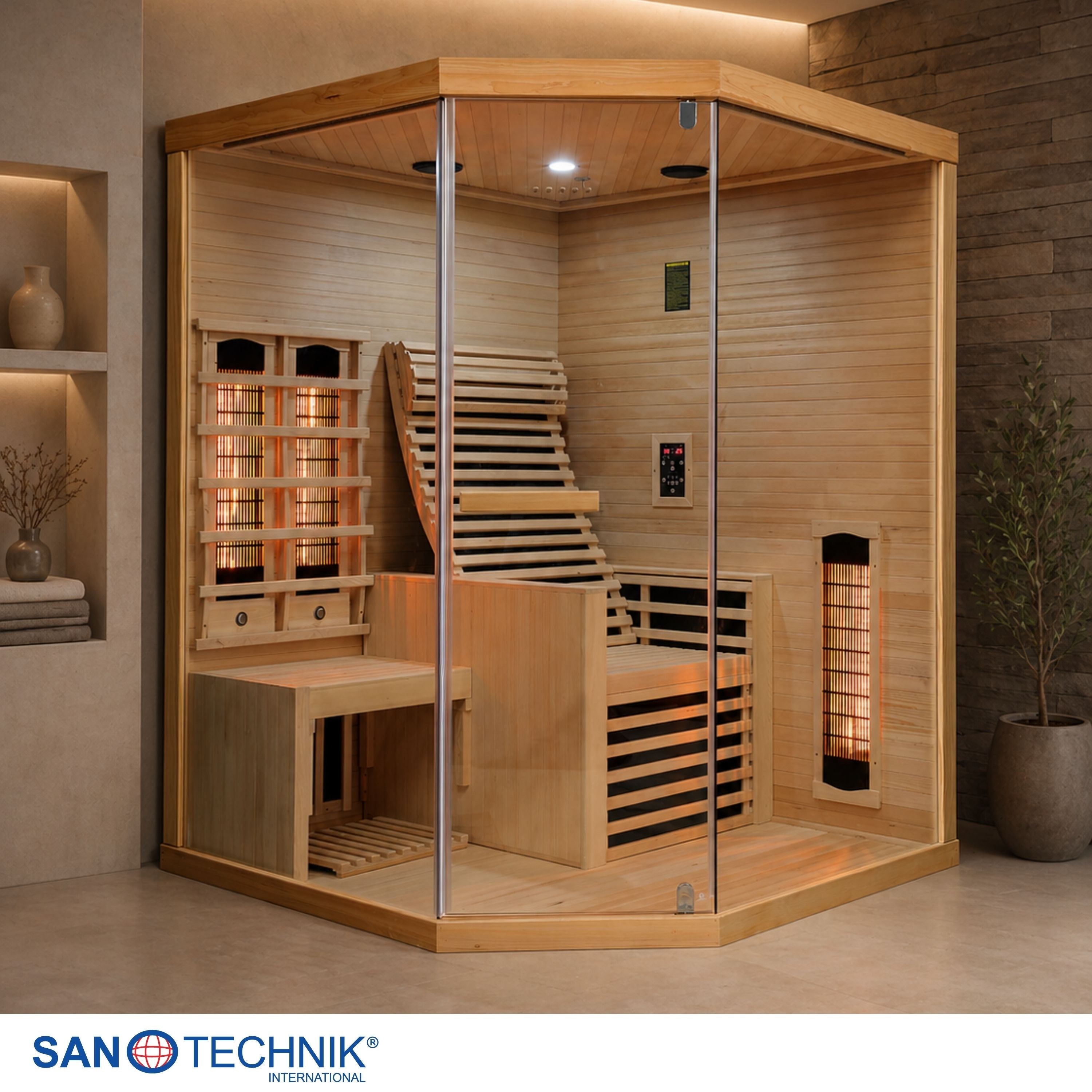 Sanotechnik - CARBON 3 Infrarotkabine für 2 Personen 150x150x195 cm