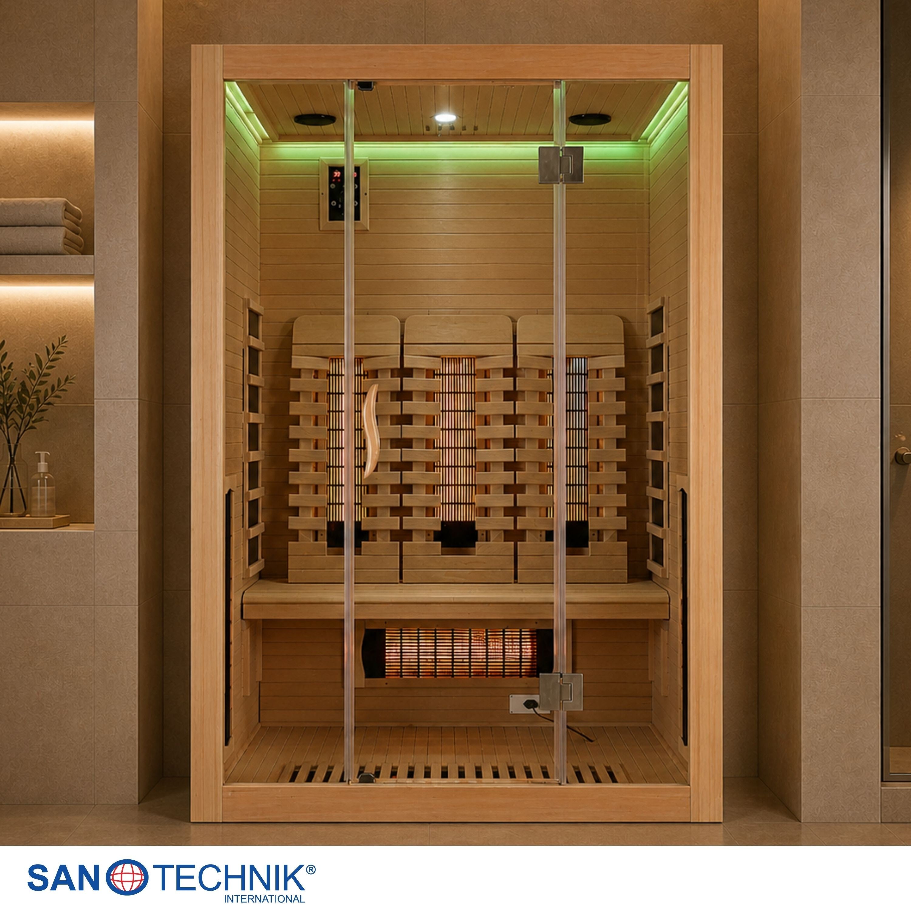 Sanotechnik - OPEN Infrarotkabine für 3 Personen 150x120x200 cm
