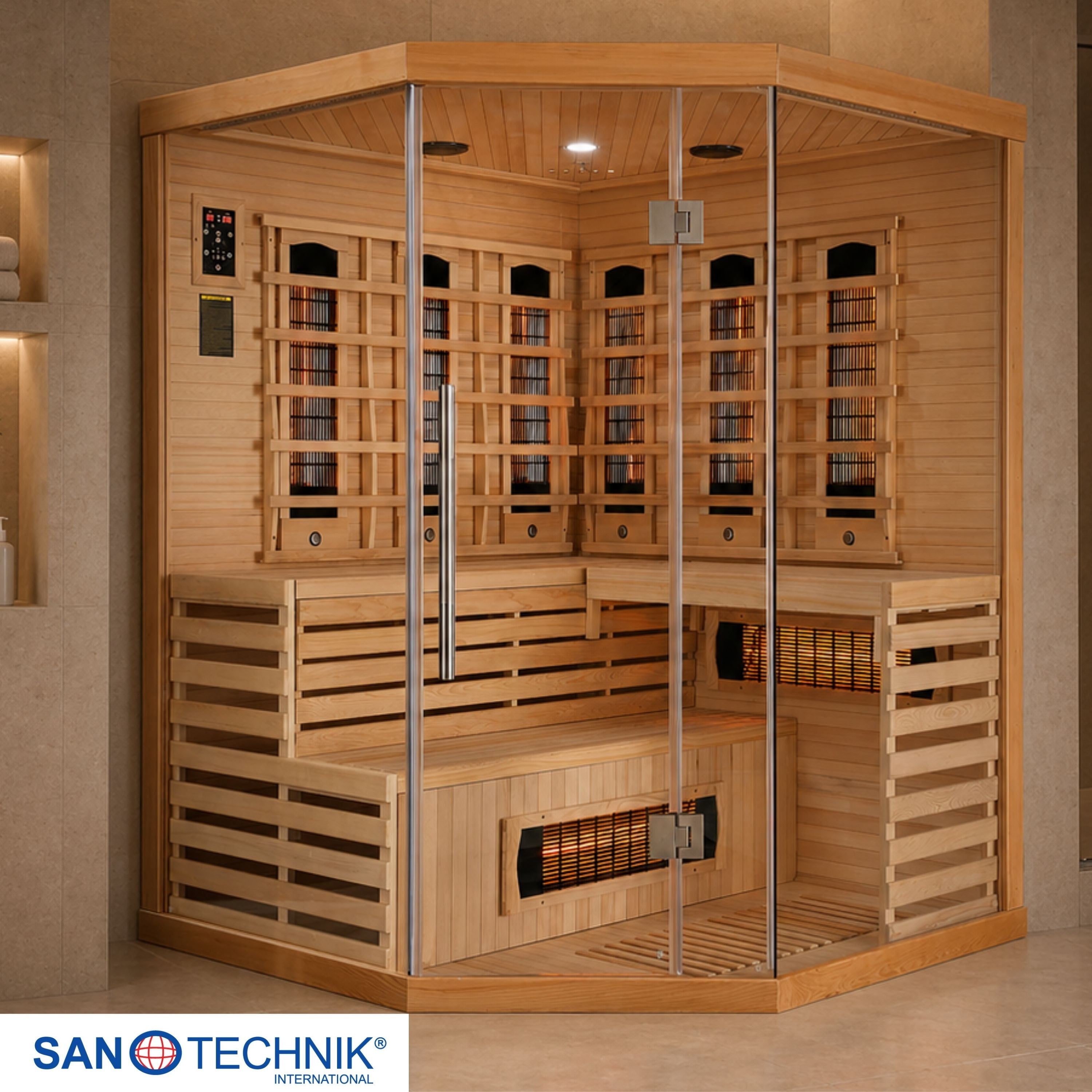 Sanotechnik - DELUXE Infrarotkabine für 3-4 Personen 150x150x200 cm