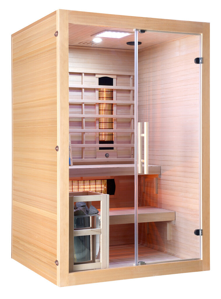 Sanotechnik - TWIN COMBI Sauna+Infrarotkabine für 2 Personen 130x120x200 cm