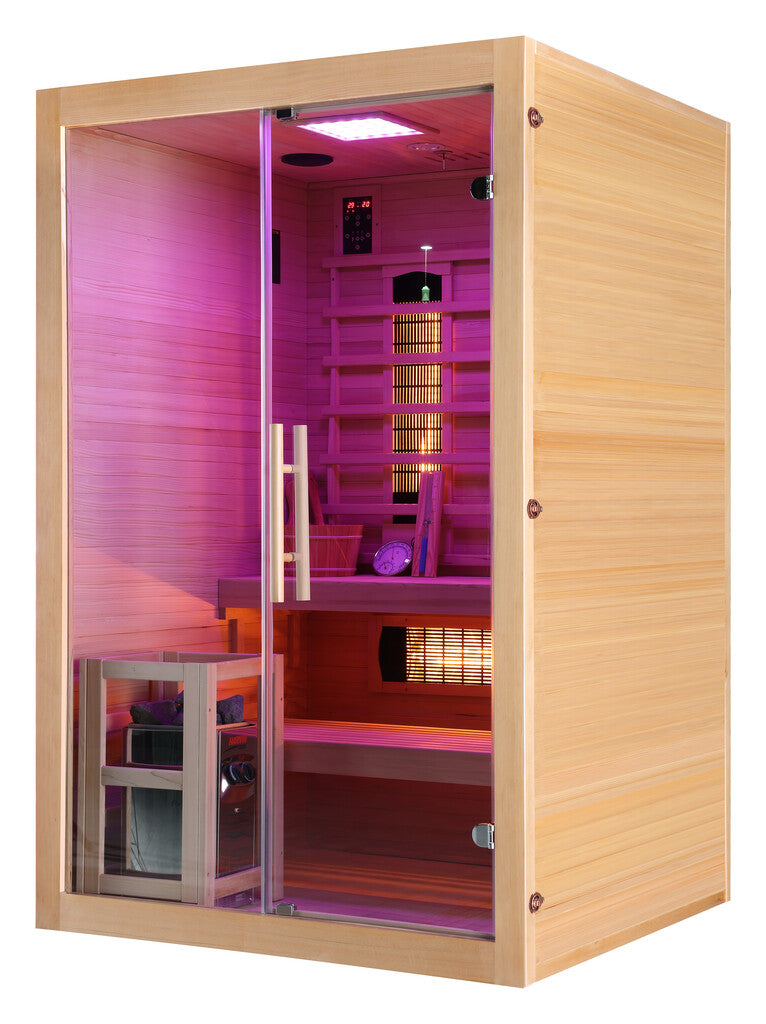 Sanotechnik - TWIN COMBI Sauna+Infrarotkabine für 2 Personen 130x120x200 cm