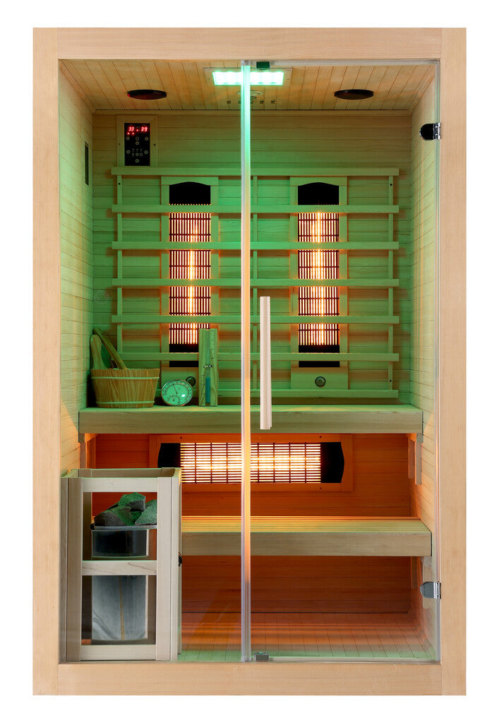 Sanotechnik - TWIN COMBI Sauna+Infrarotkabine für 2 Personen 130x120x200 cm
