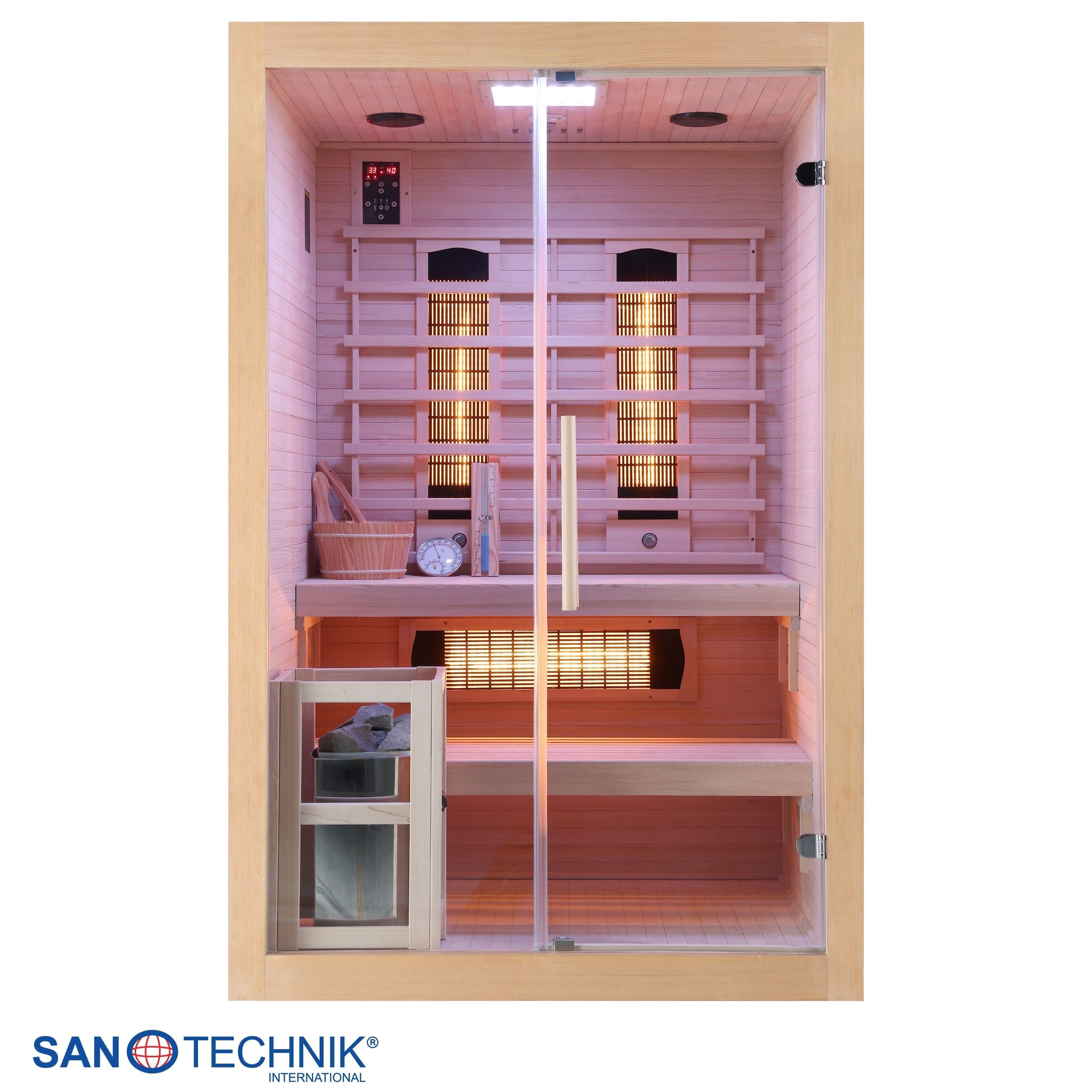 Sanotechnik - TWIN COMBI Sauna+Infrarotkabine für 2 Personen 130x120x200 cm