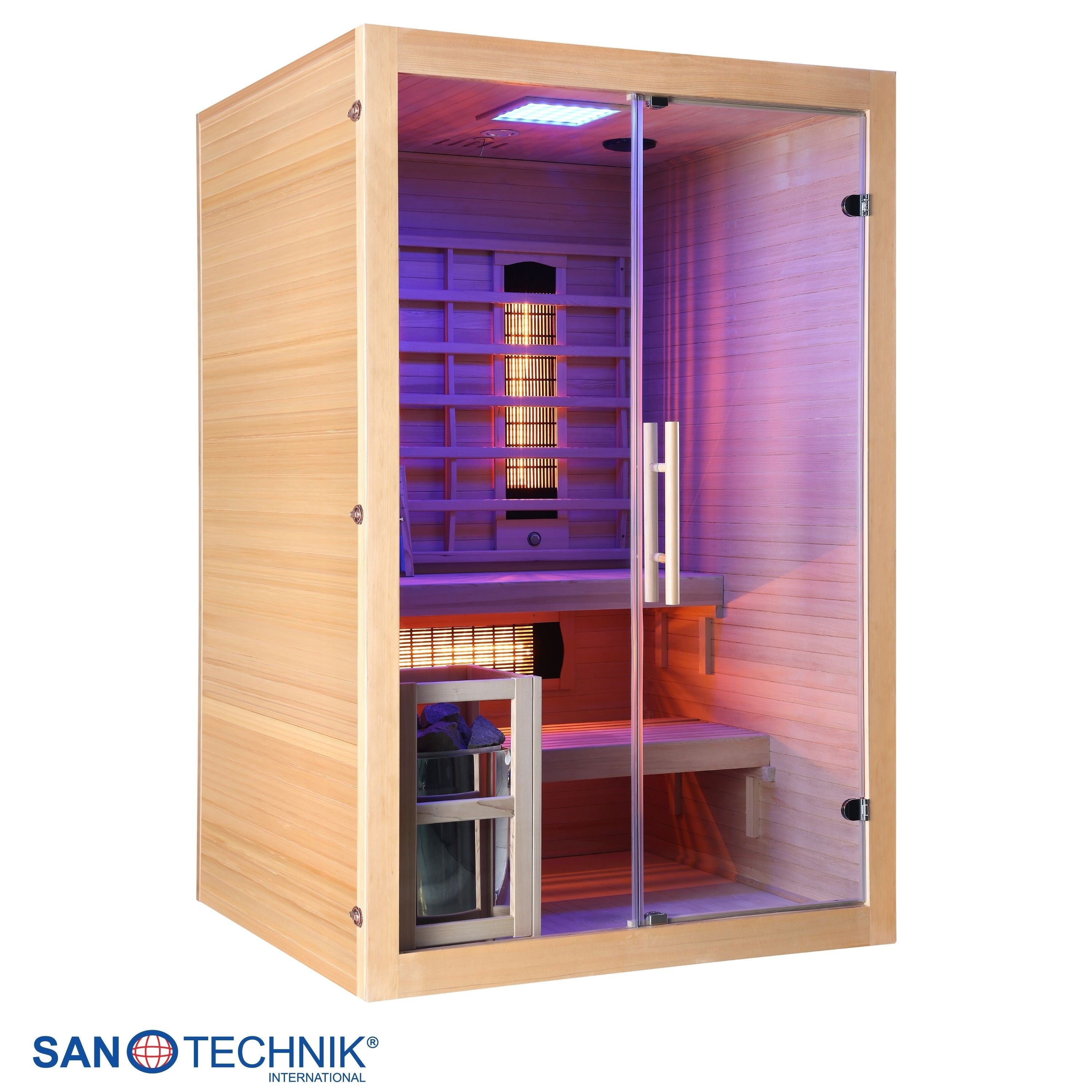 Sanotechnik - TWIN COMBI Sauna+Infrarotkabine für 2 Personen 130x120x200 cm