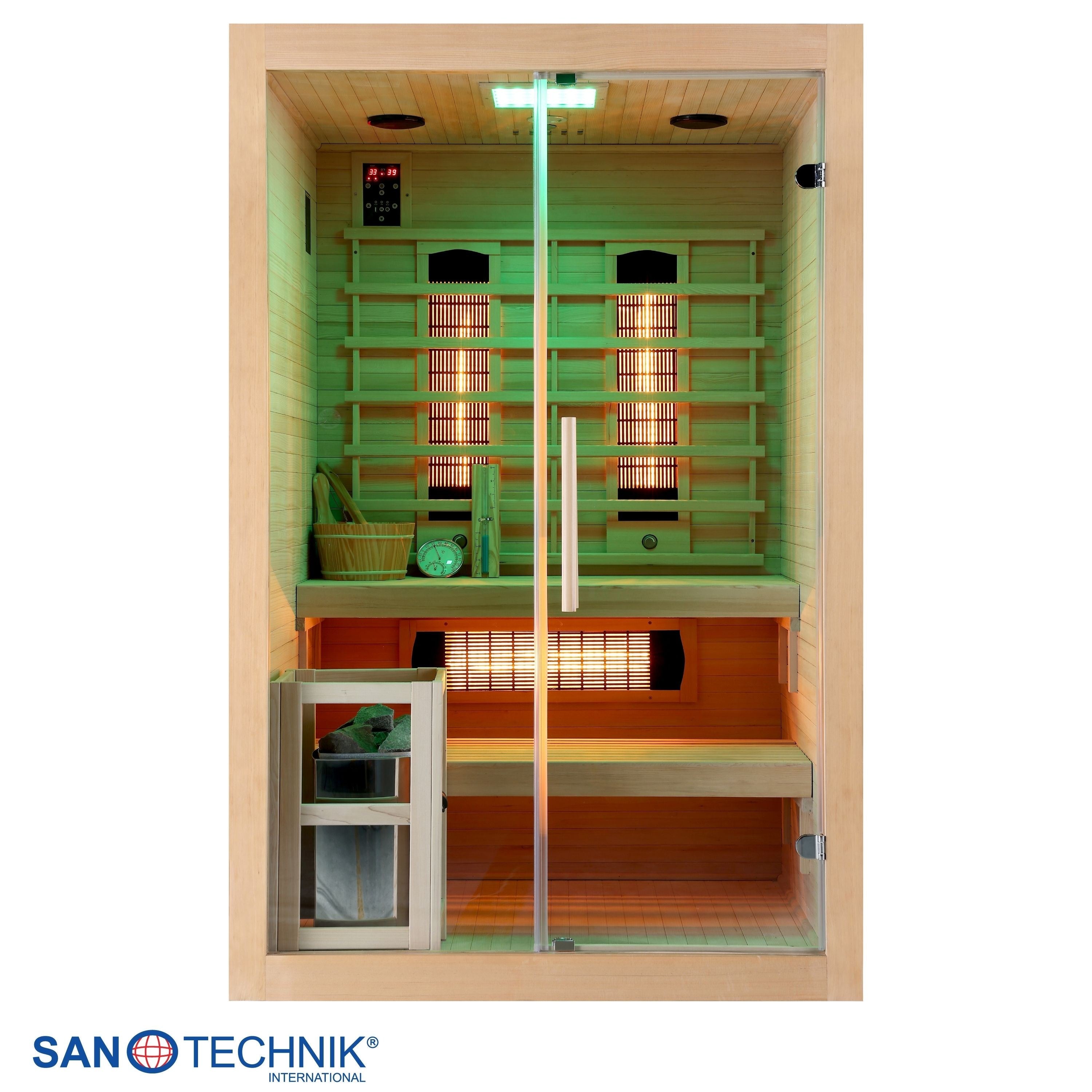 Sanotechnik - TWIN COMBI Sauna+Infrarotkabine für 2 Personen 130x120x200 cm