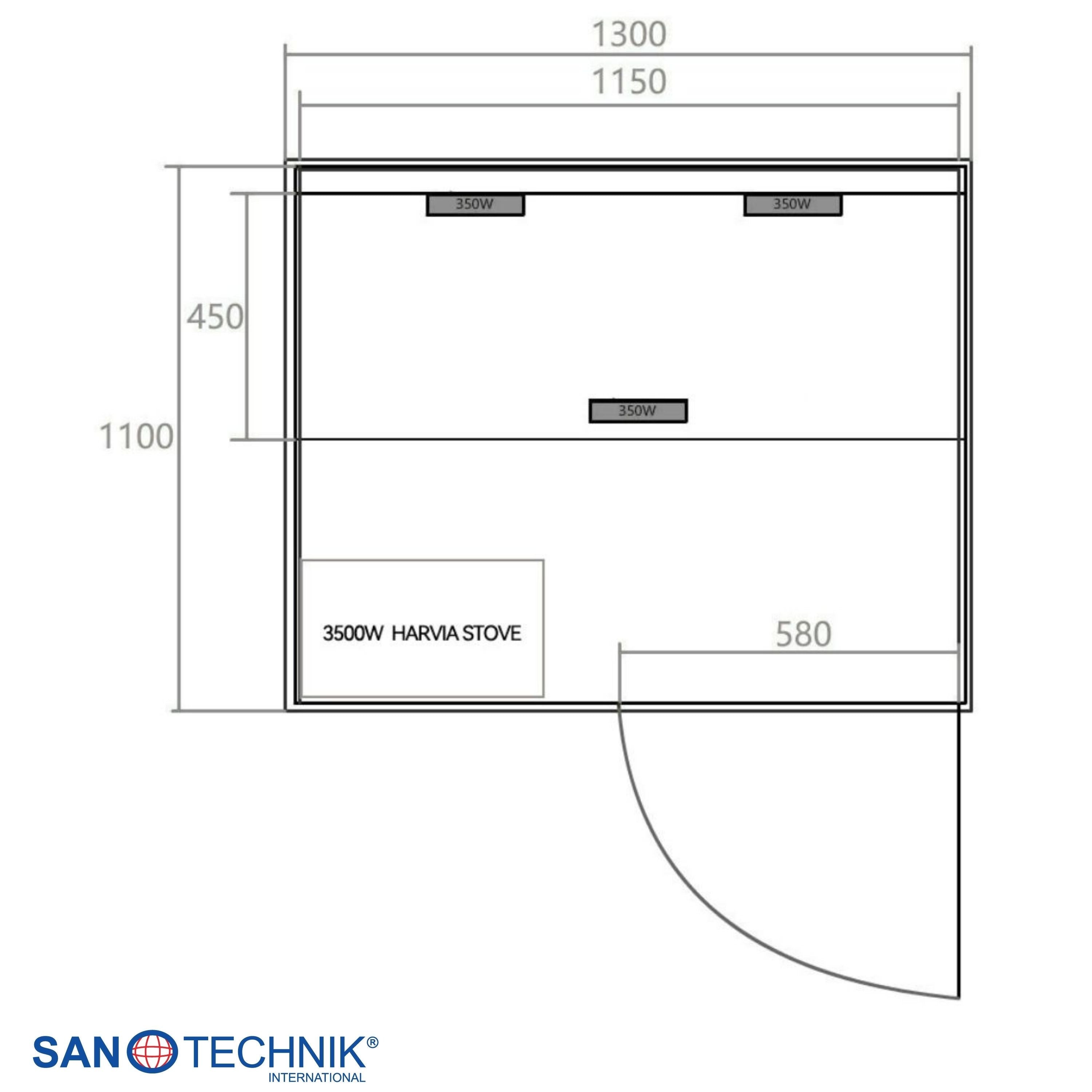 Sanotechnik - TWIN COMBI Sauna+Infrarotkabine für 2 Personen 130x120x200 cm