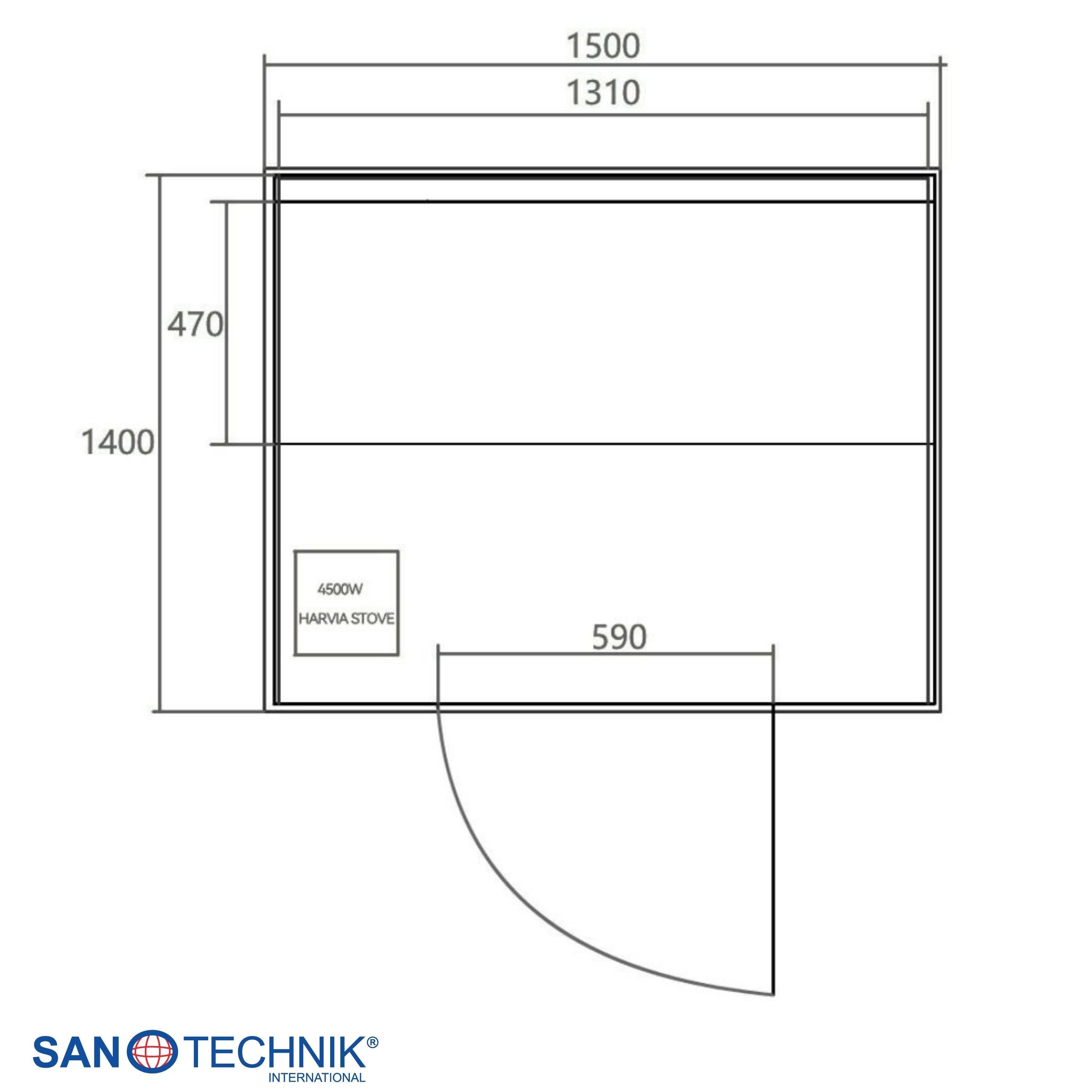 Sanotechnik - RIGA Sauna für 3 Personen 150x120x190 cm
