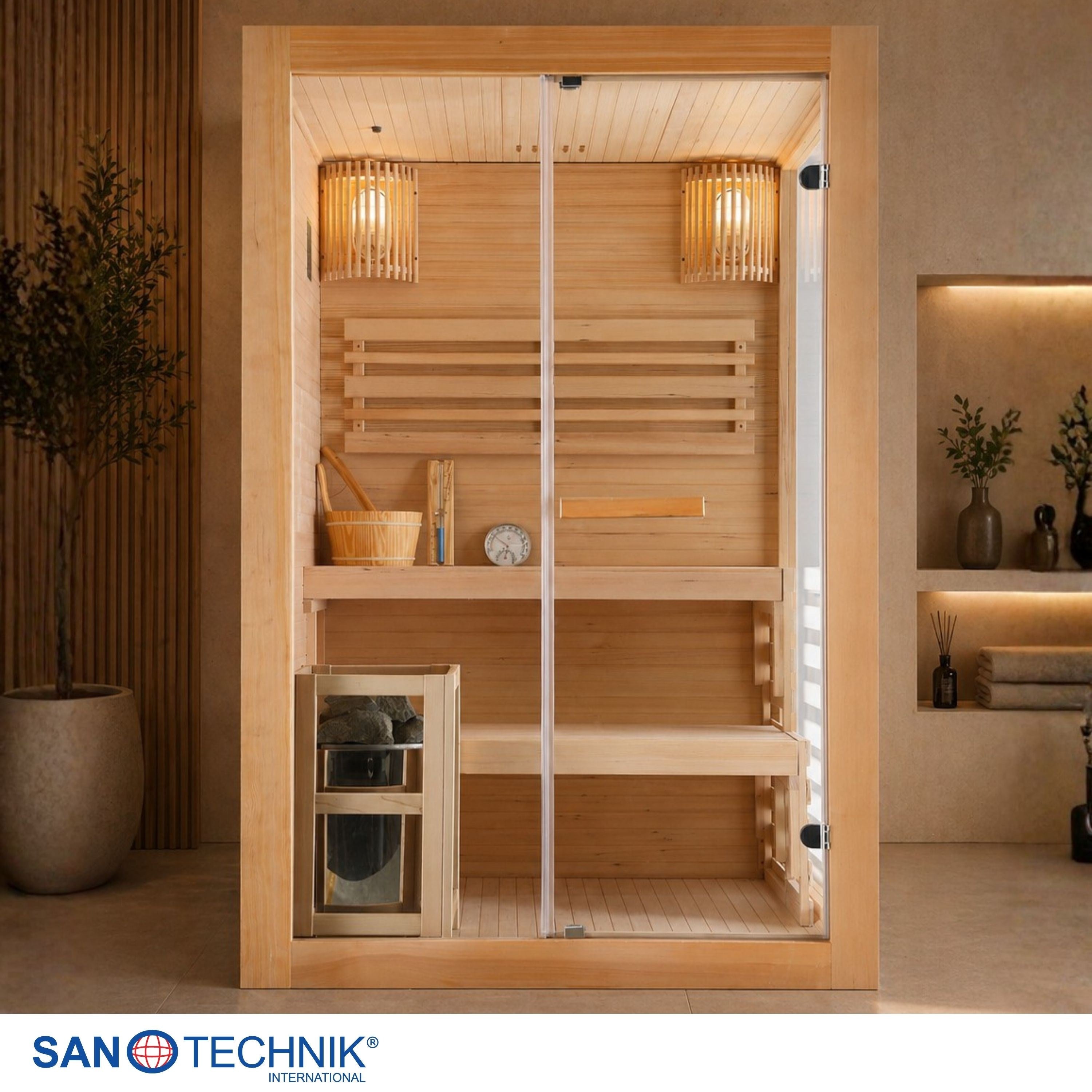 Sanotechnik - PANORAMA Sauna für 2 Personen 130x120x200 cm